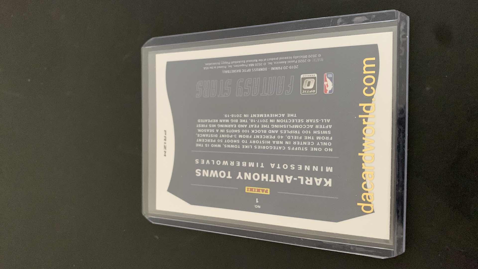 Photo 1 of 2020 PANINI KARL-ANTHONY TOWNS TIMBERWOLVES CARD