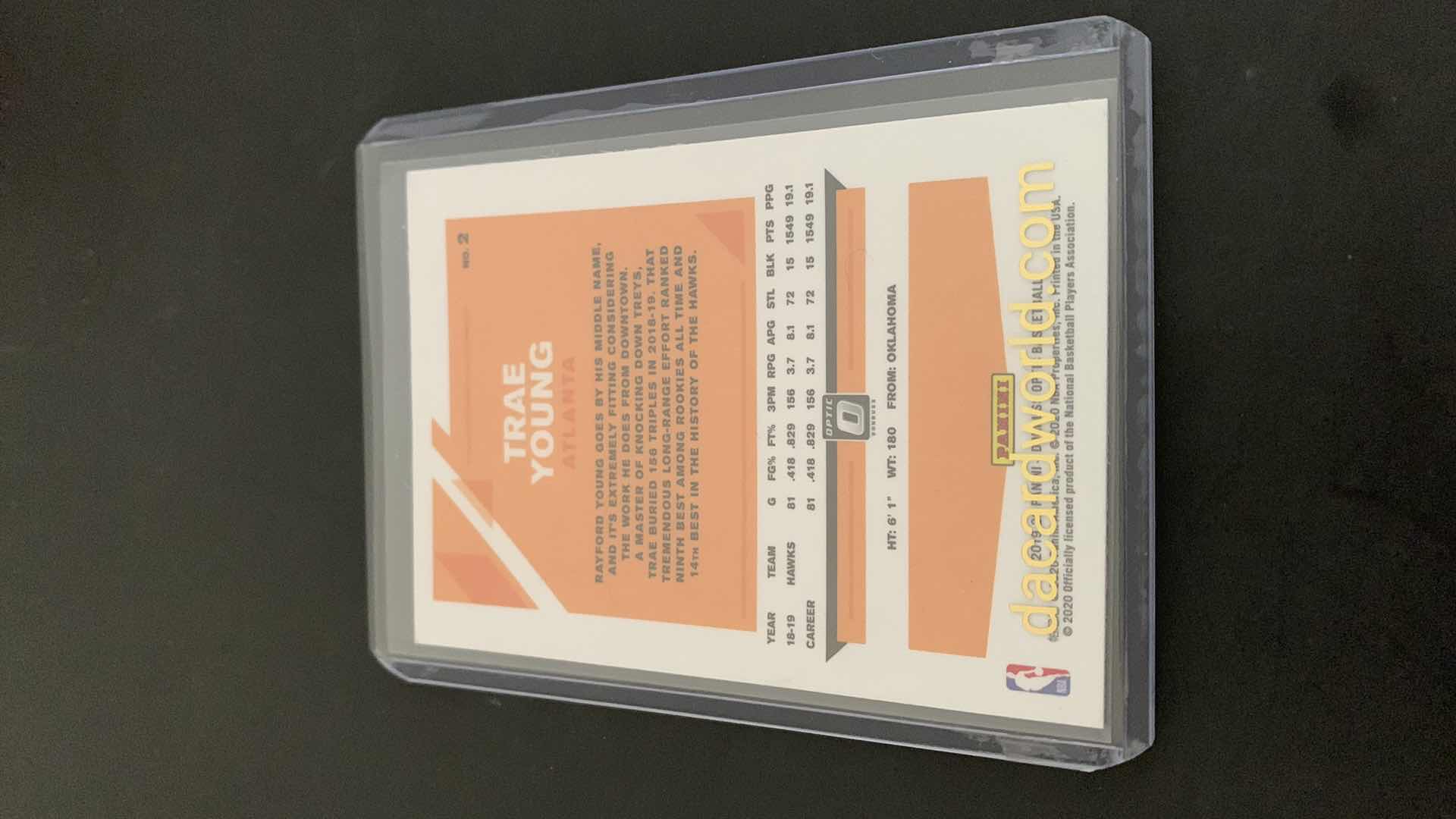 Photo 1 of 2020 PANINI TRAE YOUNG HAWKS CARD