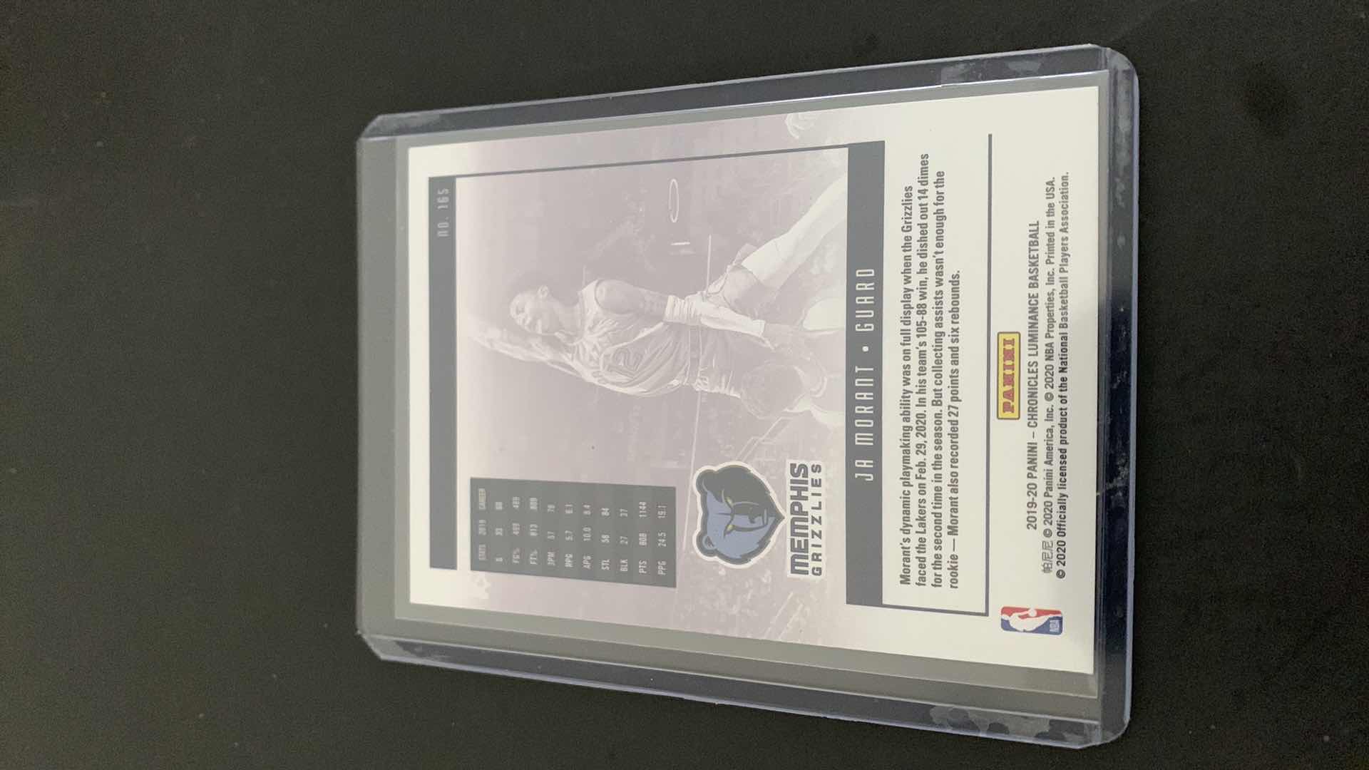 Photo 1 of 2019 PANINI JA MORANT ROOKIE CARD 165