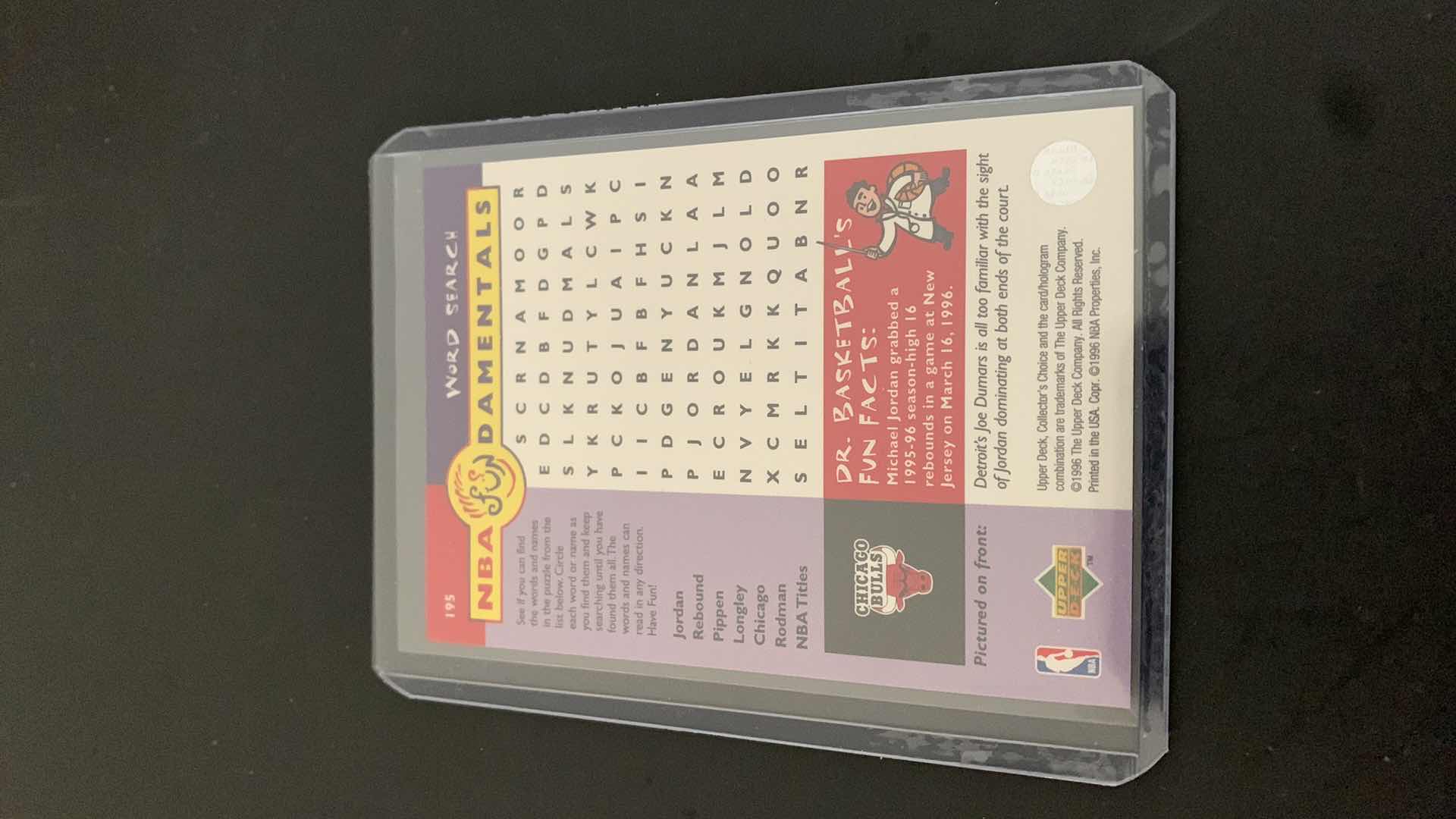 Photo 1 of 1996 UPPER DECK MICHAEL JORDAN BULLS NBA FUNDAMENTALS CARD