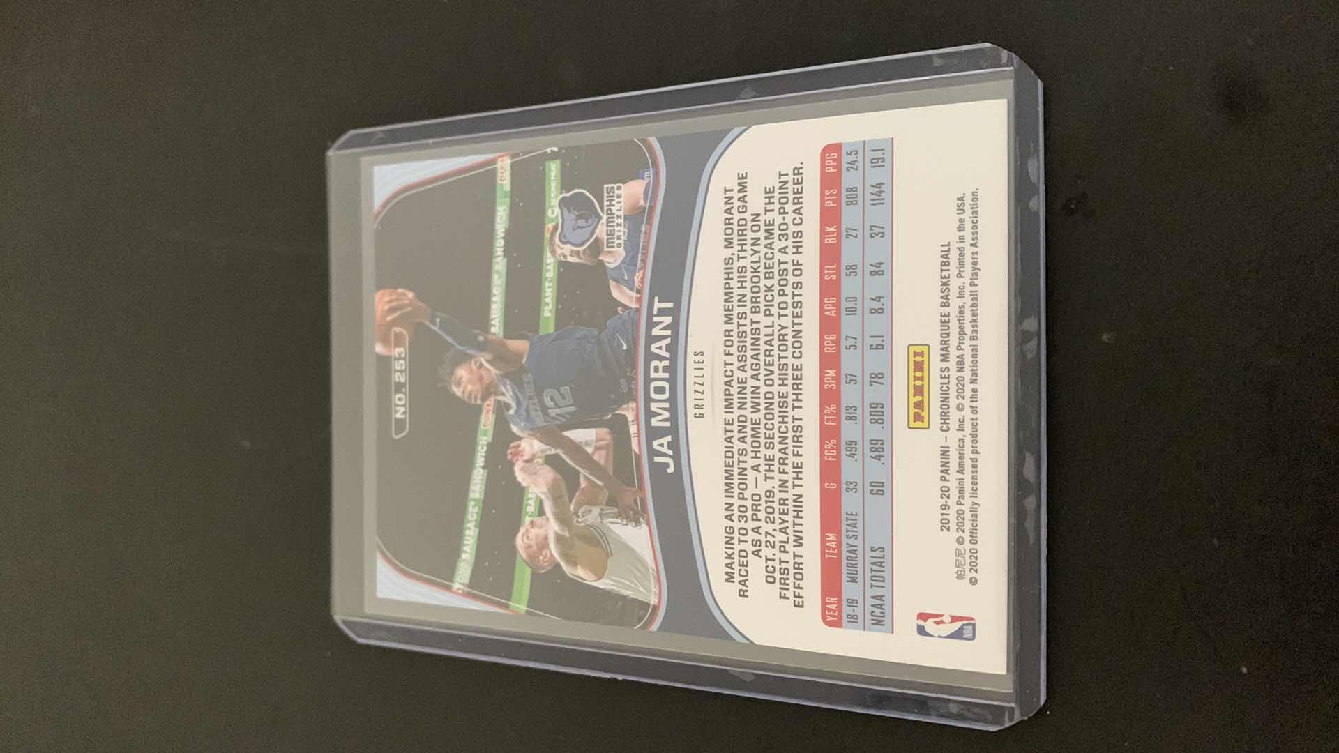 Photo 1 of 2020 PANINI JA MORANT ROOKIE GRIZZLIES MARQUEE CARD