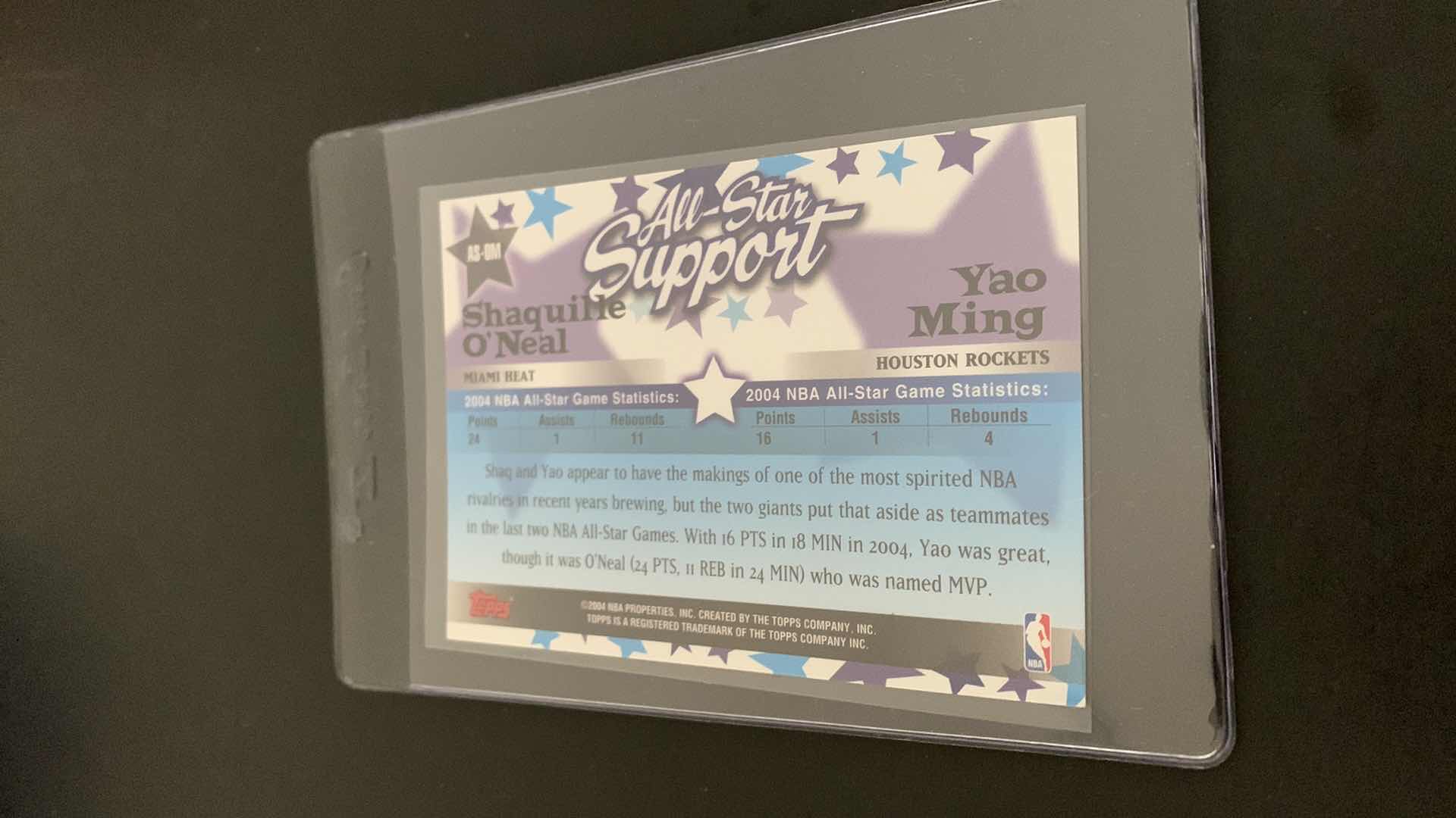 Photo 1 of 2004 TOPPS ALL STAR SUPPORT, SHAQUILLE O’NEAL & YAO MING CARD