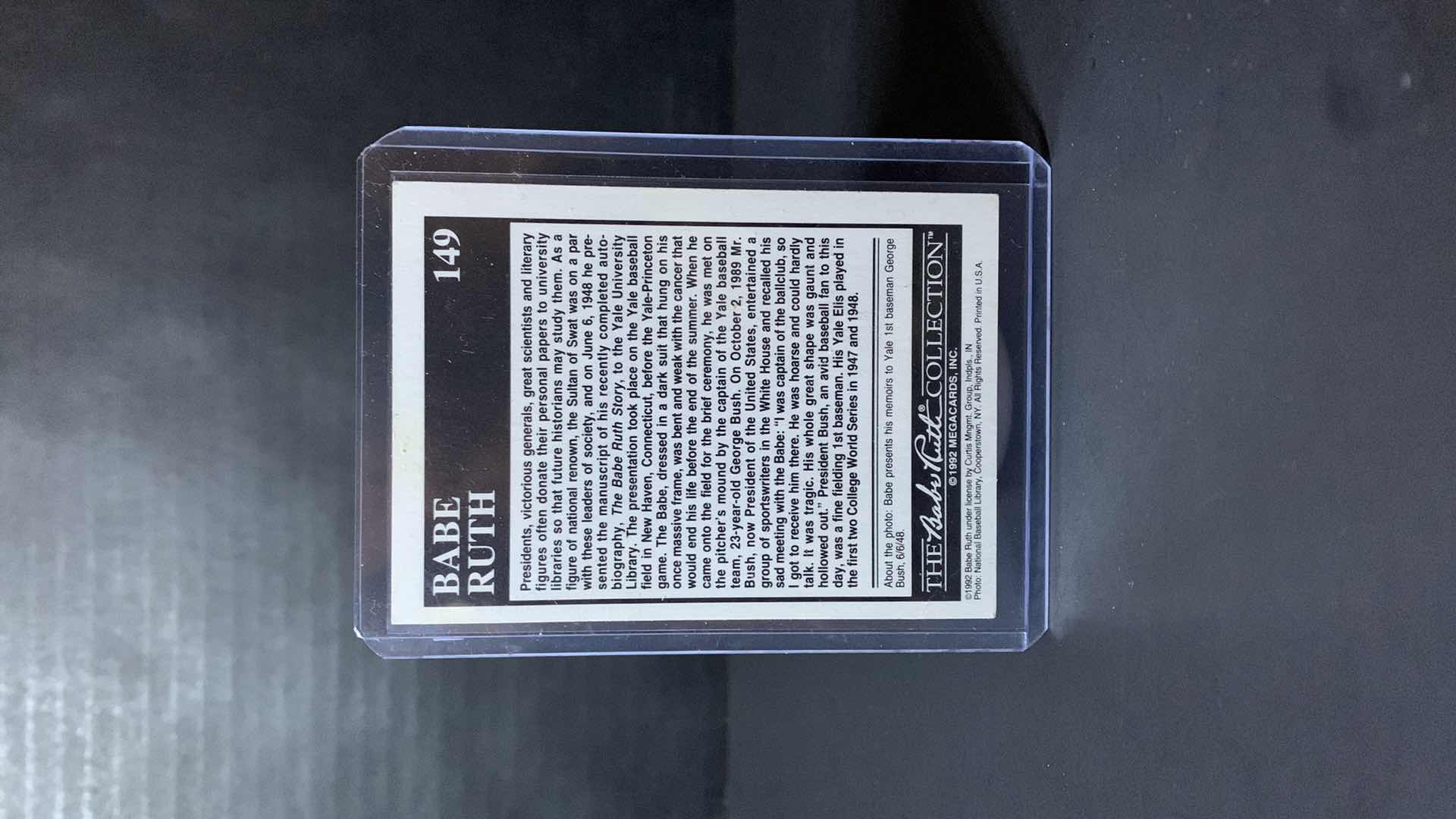 Photo 1 of 1992 MEGACARDS BABE RUTH “BEING REMEMBERED BY GEORGE BUSH” CARD