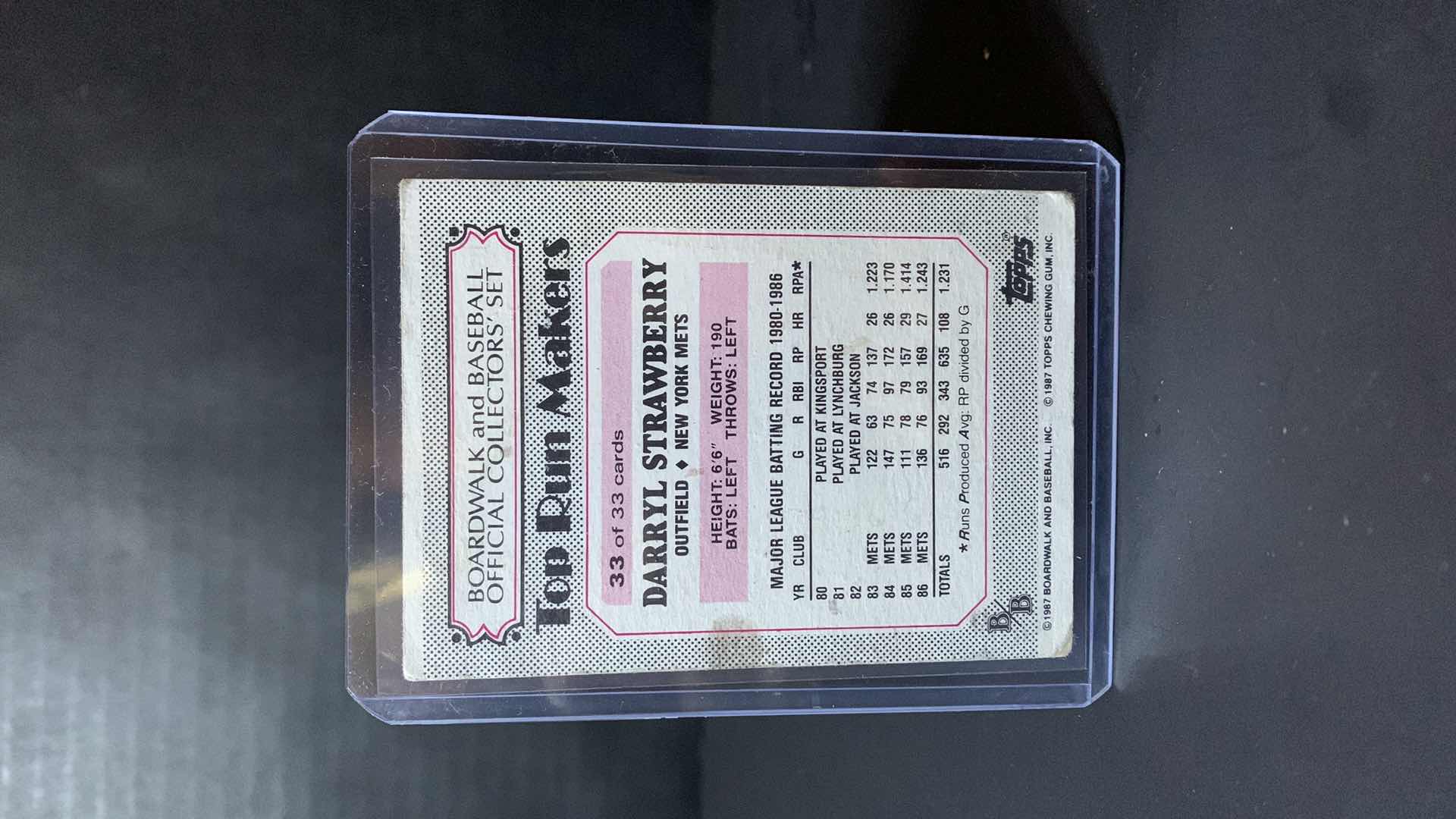 Photo 1 of 1987 TOPPS DARRYL STRAWBERRY METS CARD