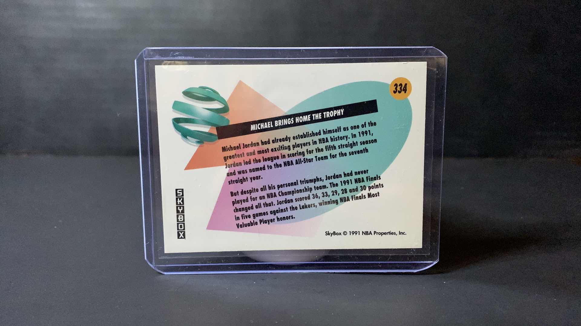 Photo 1 of 1991 SKYBOX MICHEAL JORDAN “MICHAEL BRINGS HOME THE TROPHY” CARD