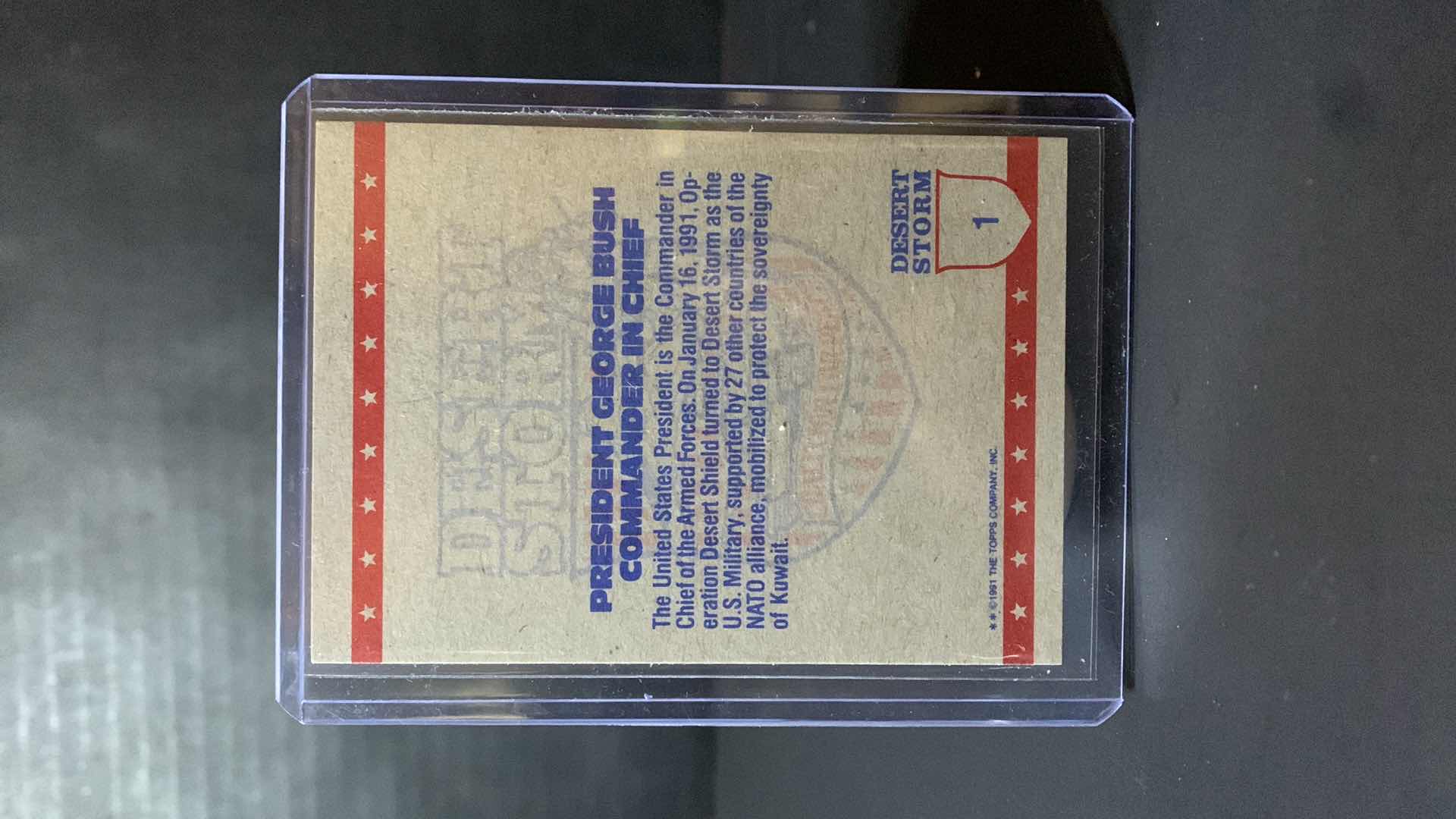 Photo 1 of 1991 TOPPS GEORGE BUSH “COMMANDER IN CHIEF” CARD