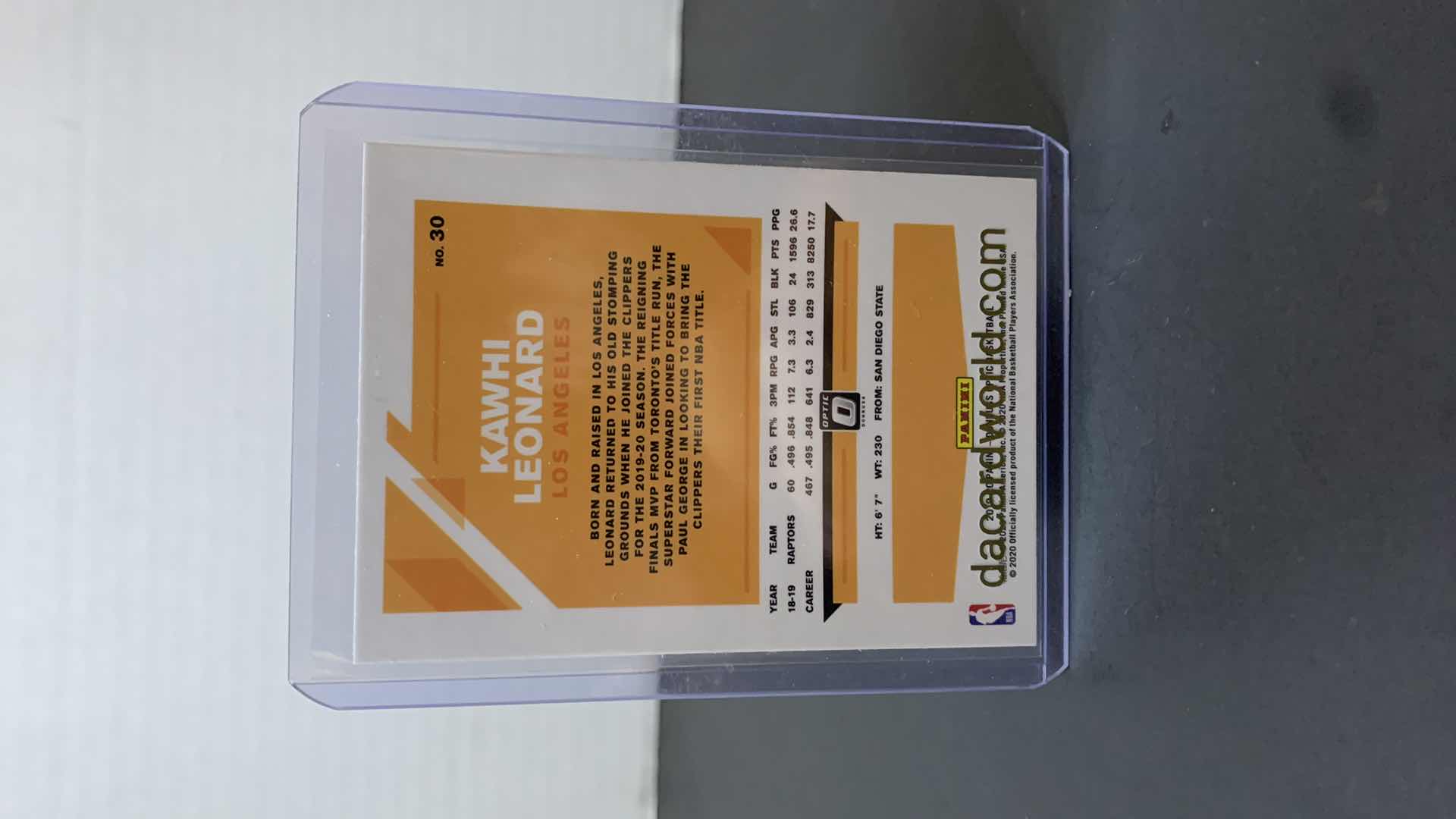 Photo 1 of 2020 PANINI KAWHI LEONARD CLIPPERS CARD