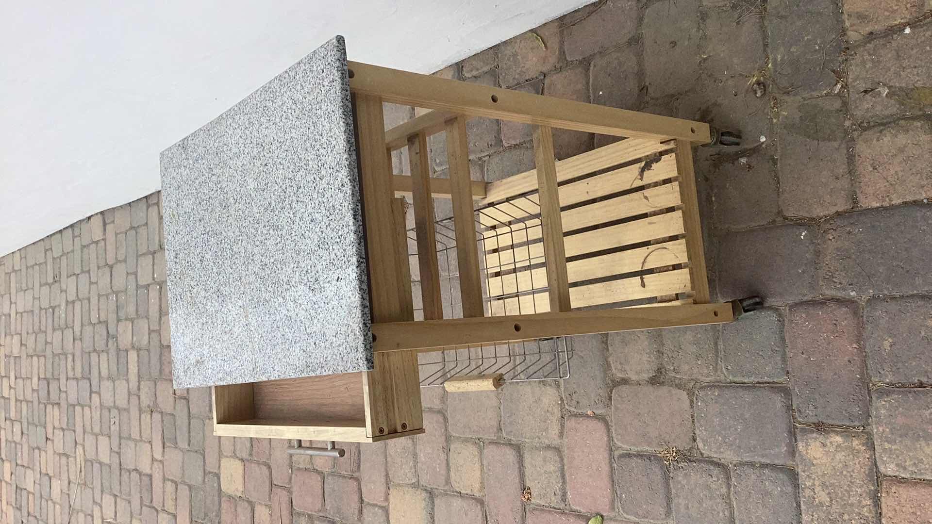 Photo 1 of GRANITE TOP KITCHEN SHELVING WITH ROLLERS