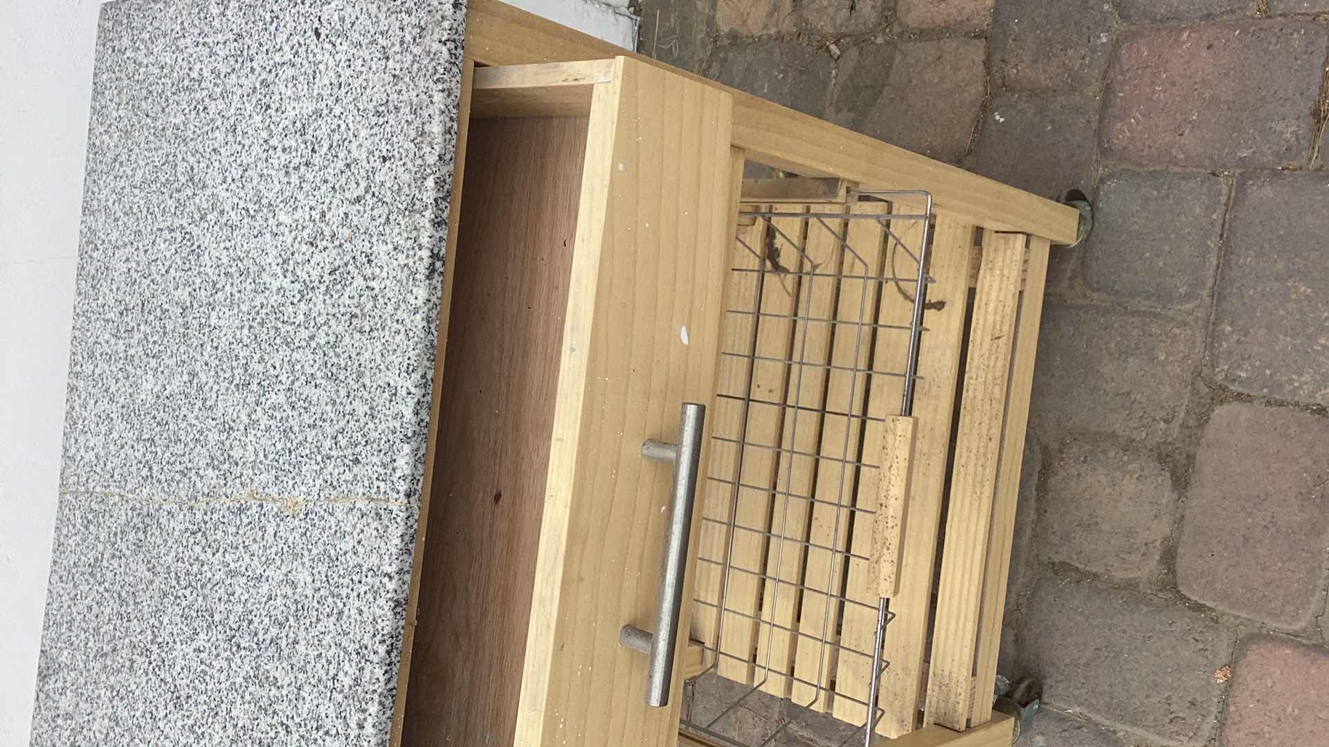 Photo 1 of GRANITE TOP KITCHEN SHELVING WITH ROLLERS