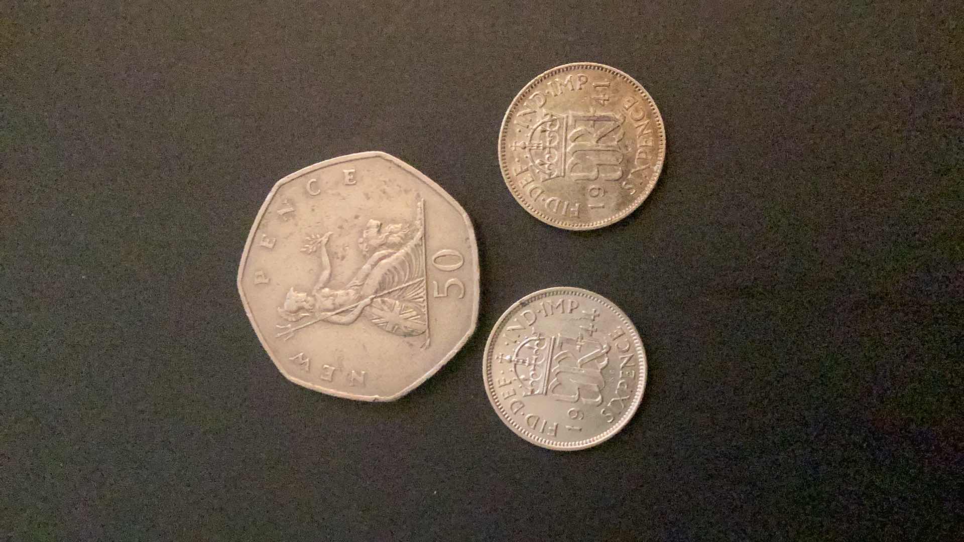 Photo 1 of GREAT BRITAIN 1941,1944,1969 COINS