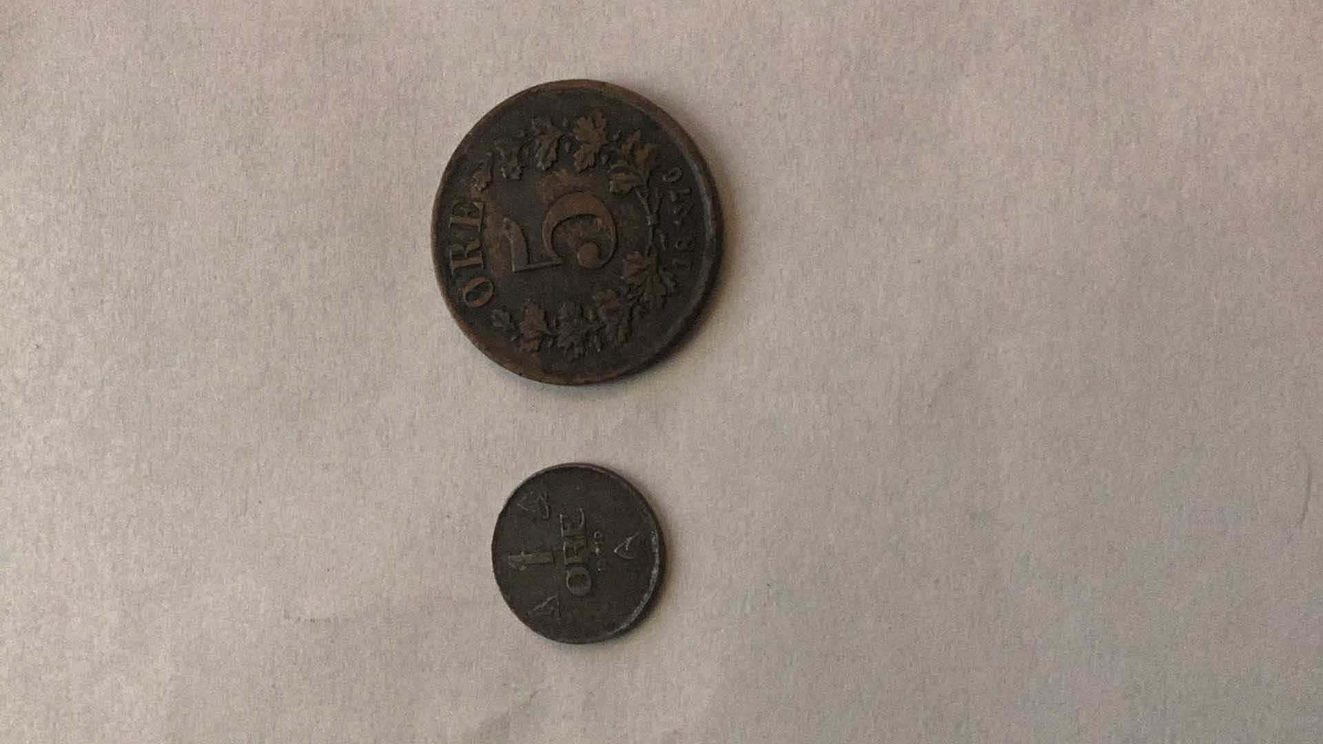 Photo 1 of NORWAY 1876,1919 COINS