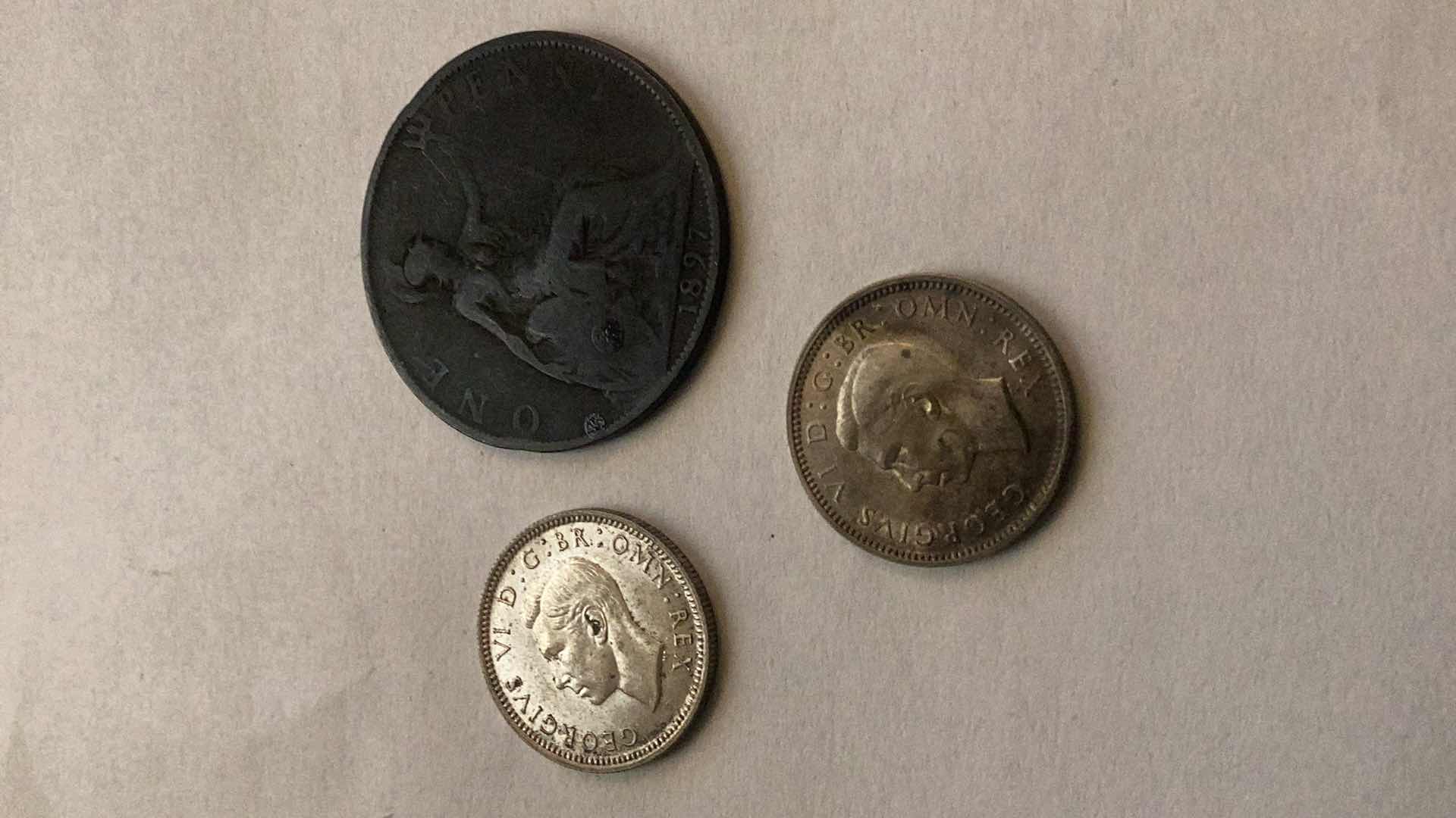 Photo 1 of GREAT BRITAIN 1897,1942,1942 COINS