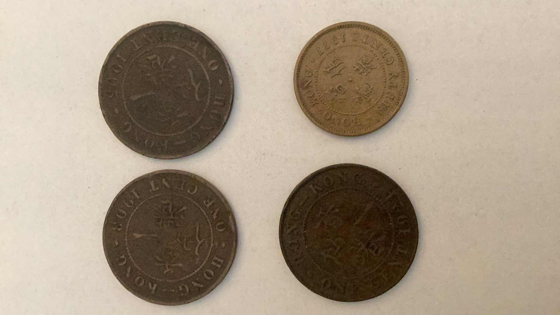 Photo 1 of HONG KONG 1903,1905,1924,1977COINS