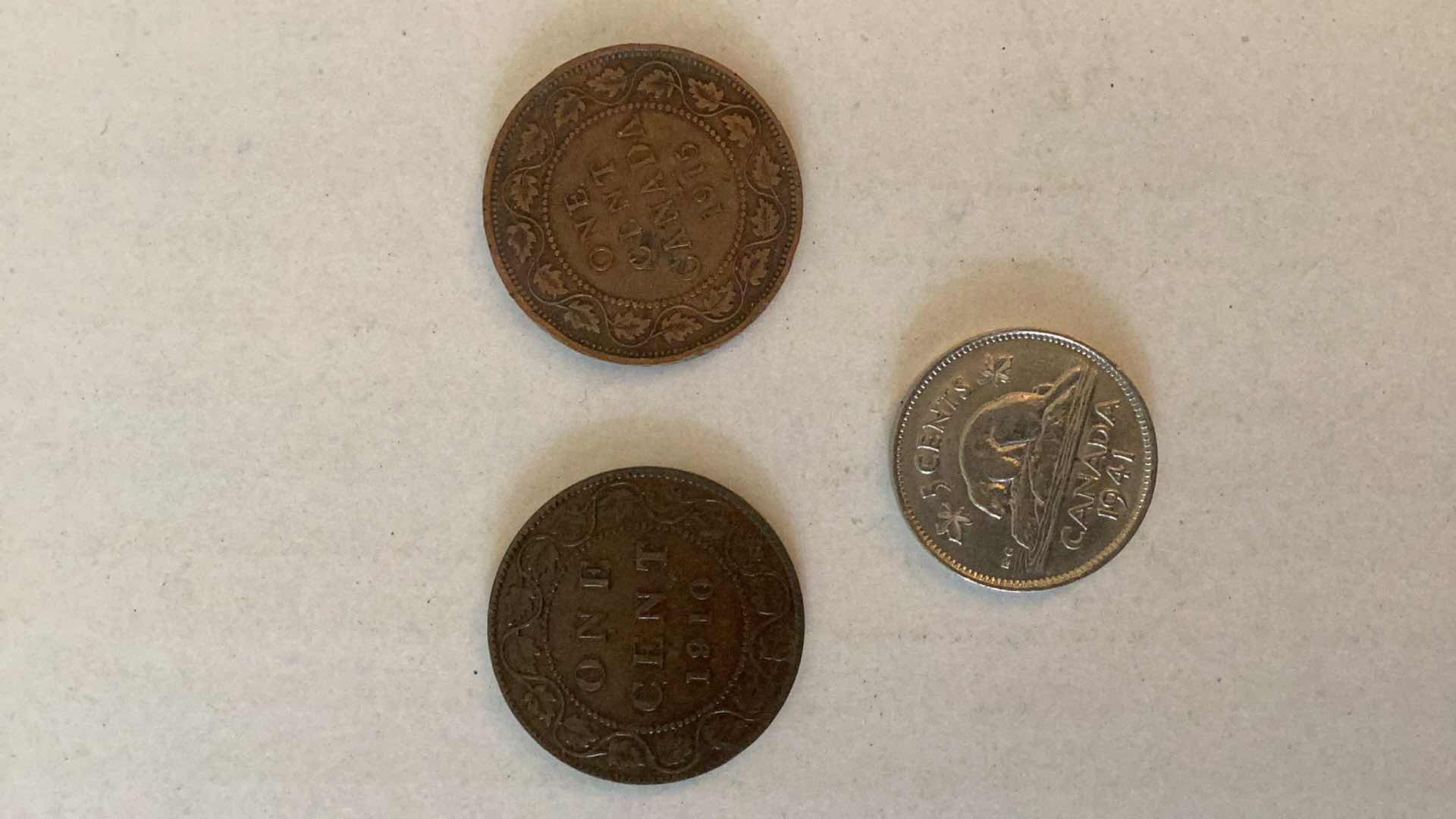 Photo 1 of CANADA 1910,1915,1941 COINS