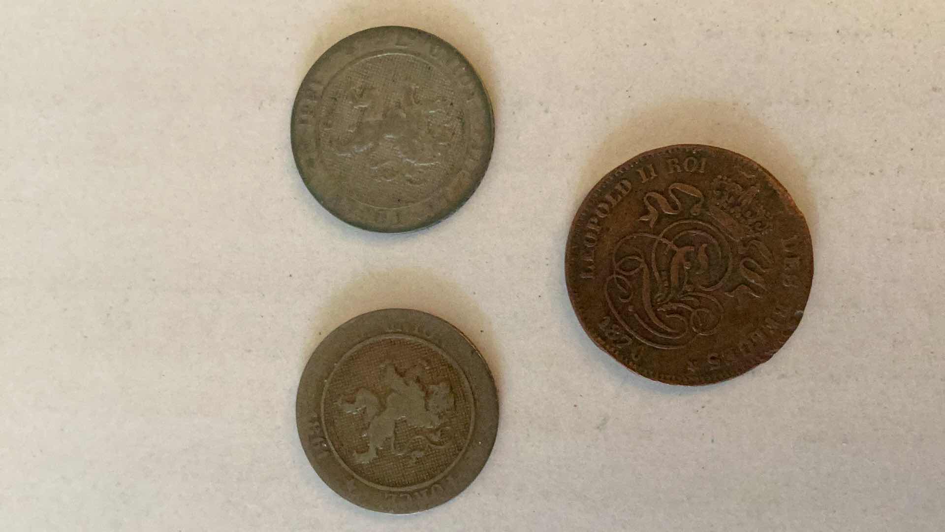 Photo 1 of BELGIUM 1861,1861,1870 COINS