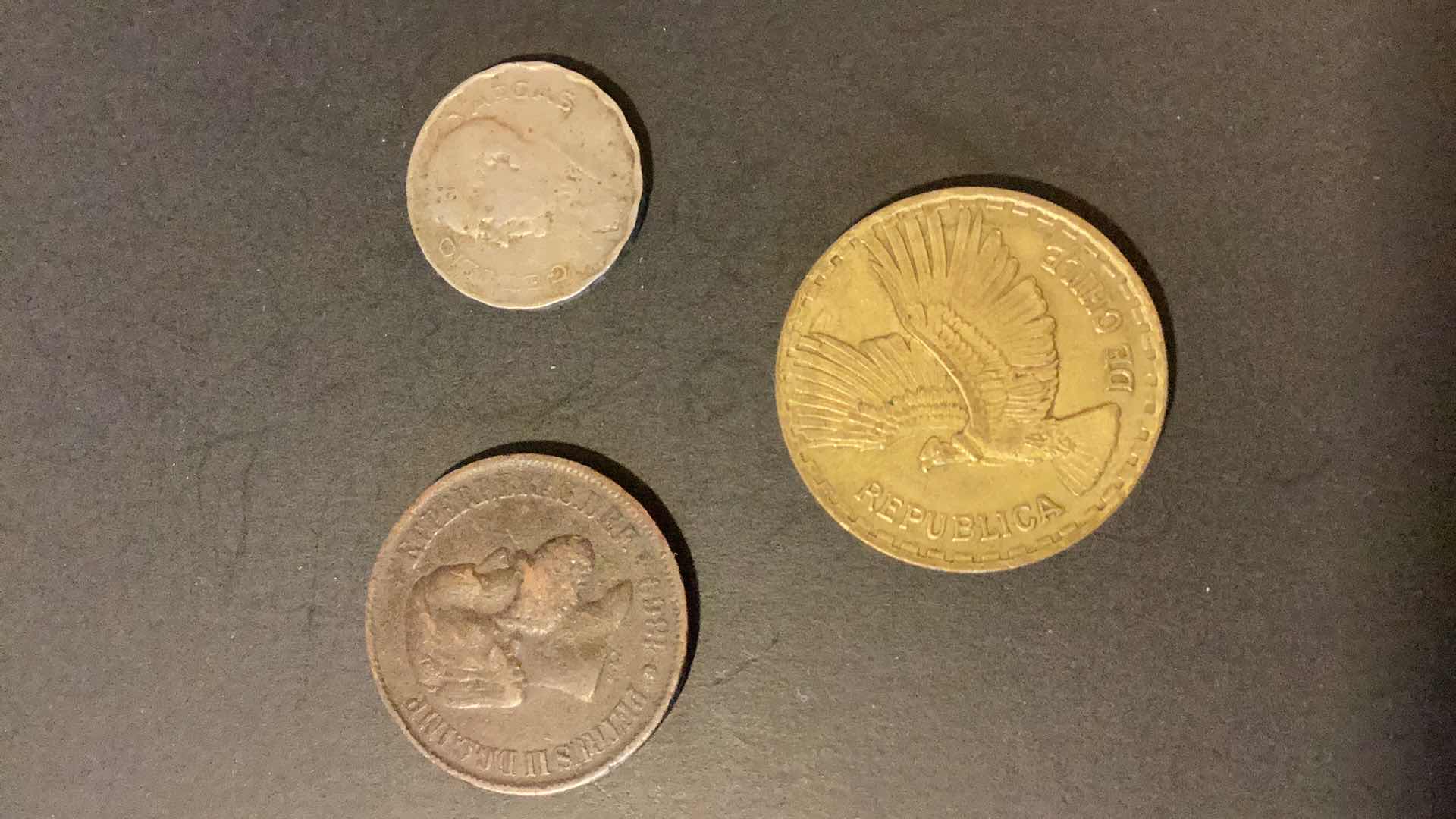 Photo 1 of BRAZIL,CHILE  1869,1940,1965 COINS