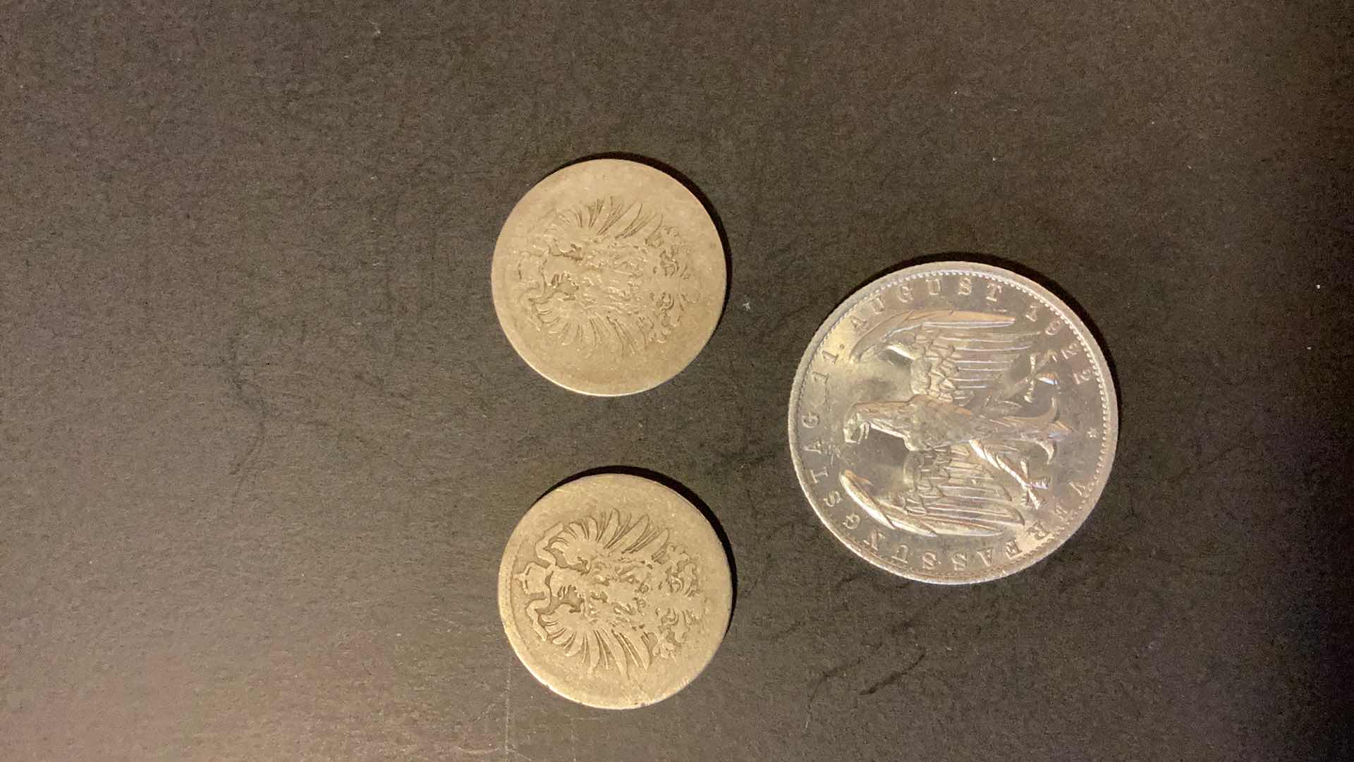 Photo 1 of GERMANY 1874,1875,1922 COINS