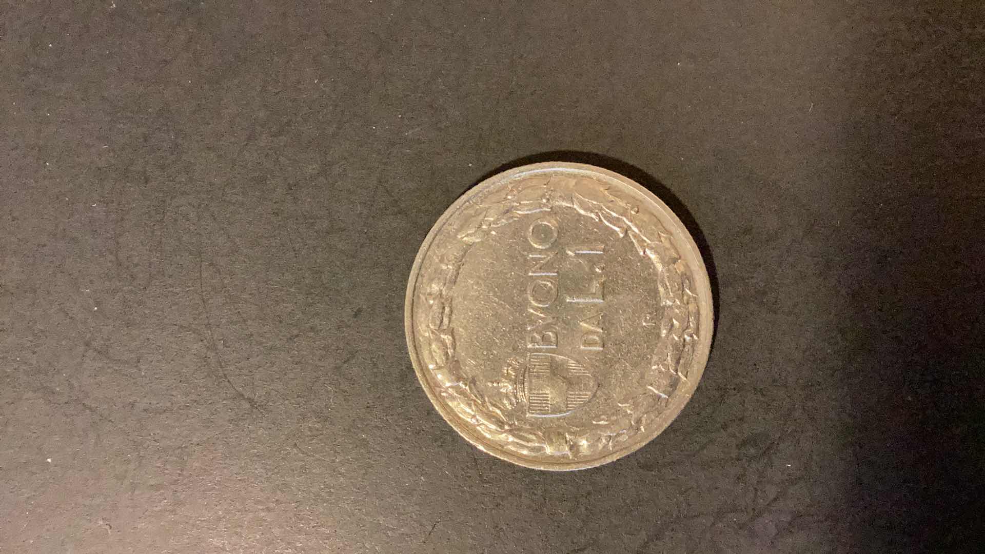 Photo 1 of ITALY 1922 1LIRA COIN