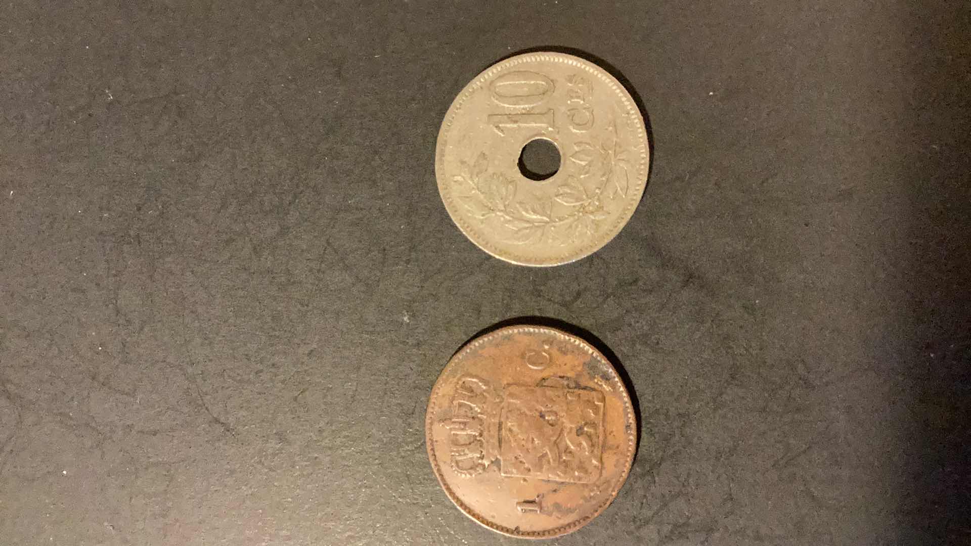 Photo 1 of NETERLANDS 1864,BELGIUM 1921 COINS