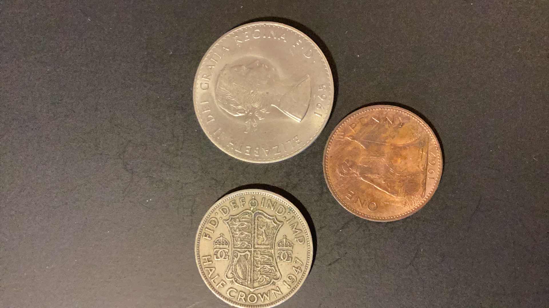 Photo 1 of GREAT BRITAIN 1947,1965,1967 COINS