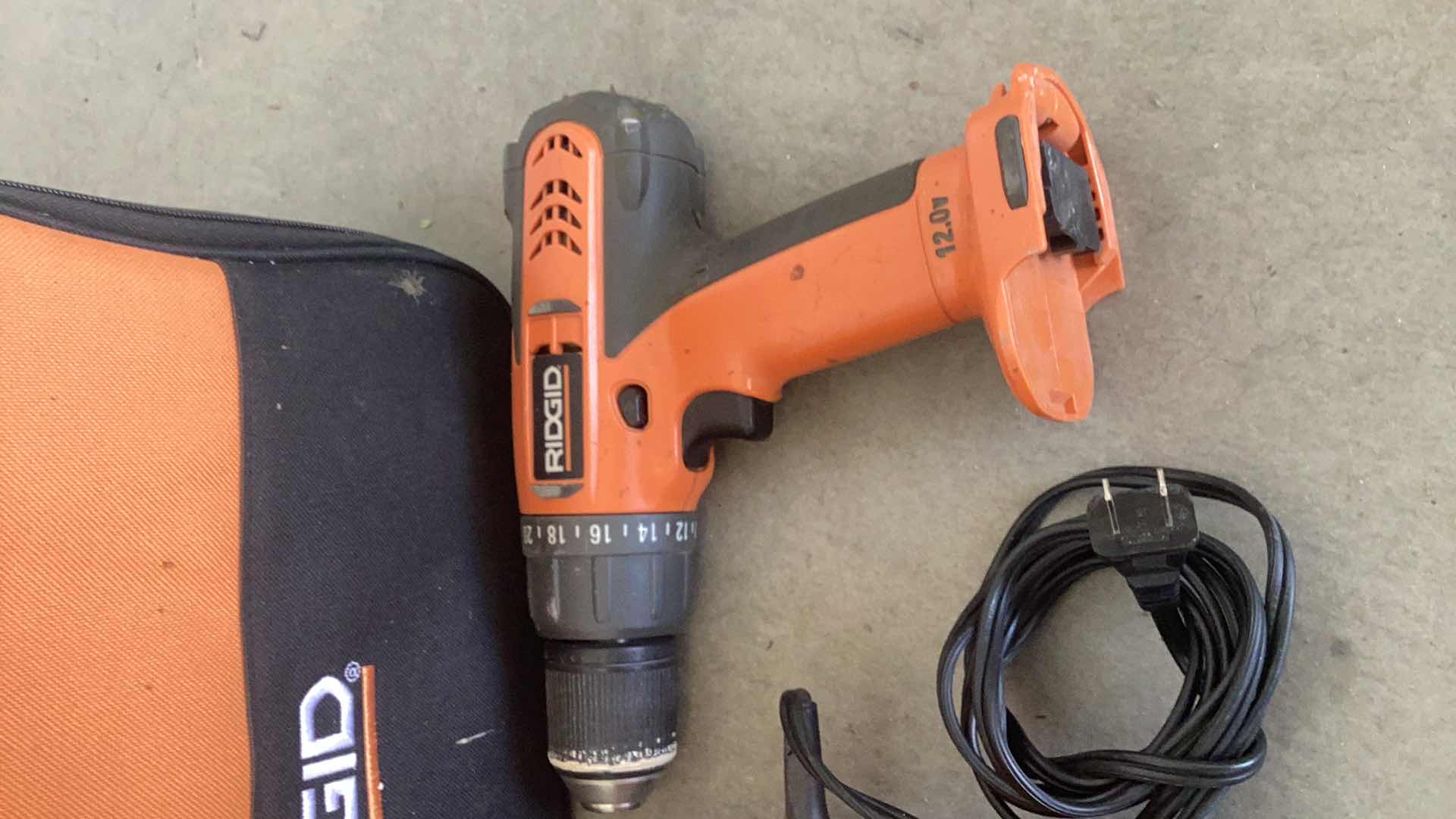 Photo 1 of RIGID POWER DRILL WITH CHARGER, 2 BATTERIES, AND CASE