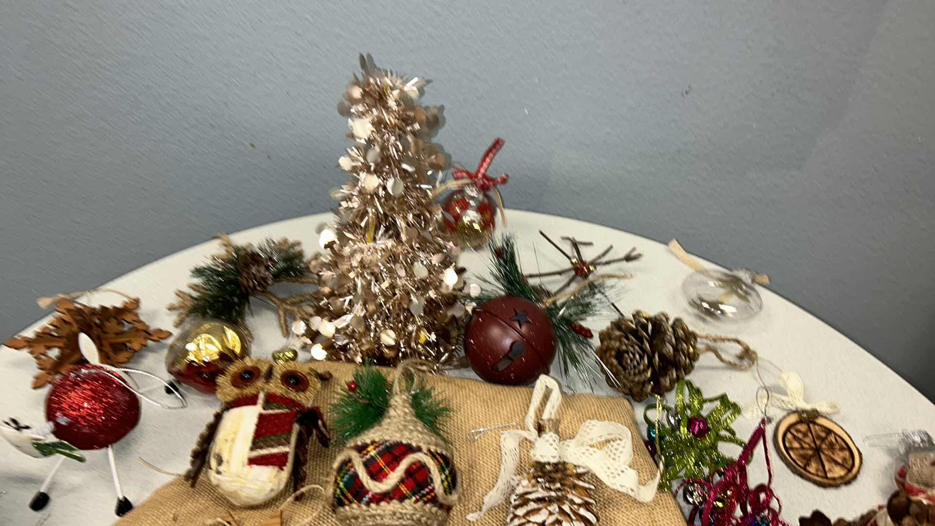 Photo 1 of CHRISTMAS TREE ORNAMENTS AND TREE SKIRT