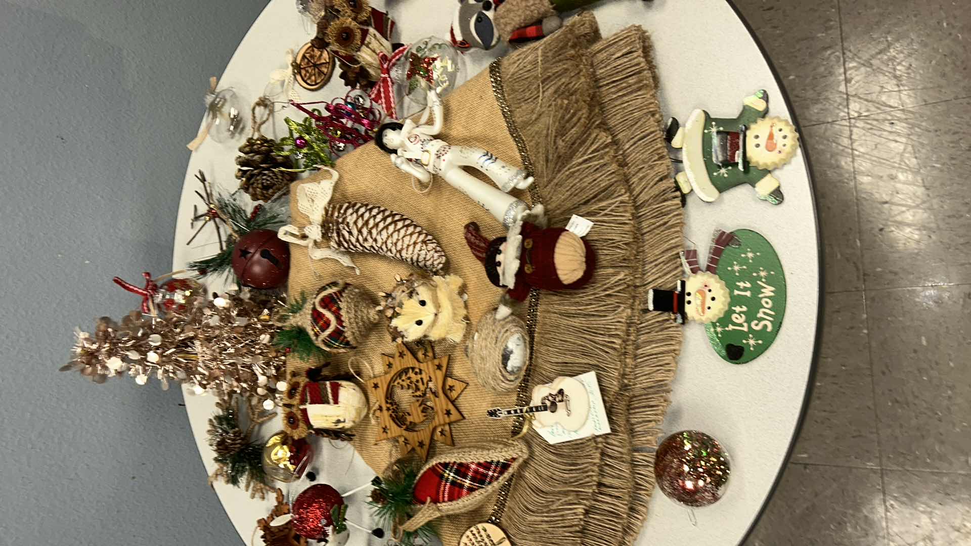 Photo 1 of CHRISTMAS TREE ORNAMENTS AND TREE SKIRT