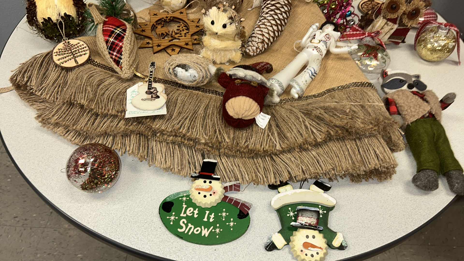 Photo 1 of CHRISTMAS TREE ORNAMENTS AND TREE SKIRT