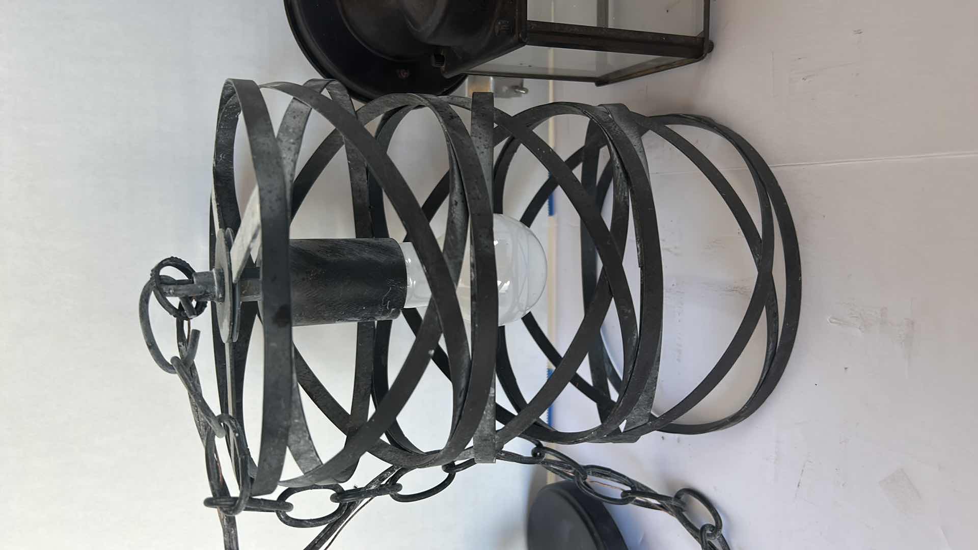 Photo 1 of TWO METAL LIGHTING FIXTURES (TALLEST 7” x 11”)