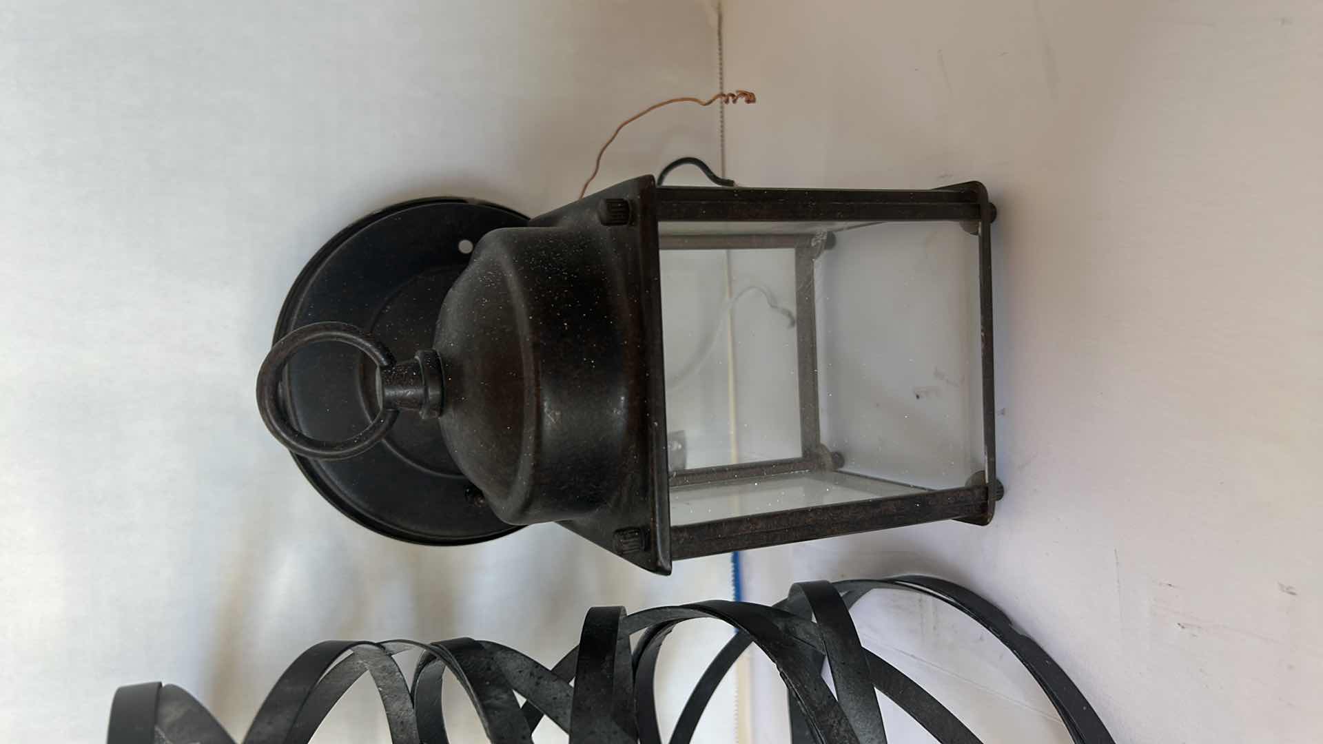 Photo 1 of TWO METAL LIGHTING FIXTURES (TALLEST 7” x 11”)