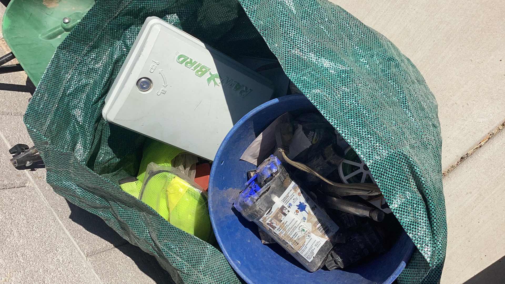 Photo 1 of YARD EQUIPMENT, SAFETY HELMETS, AND A MAILBOX