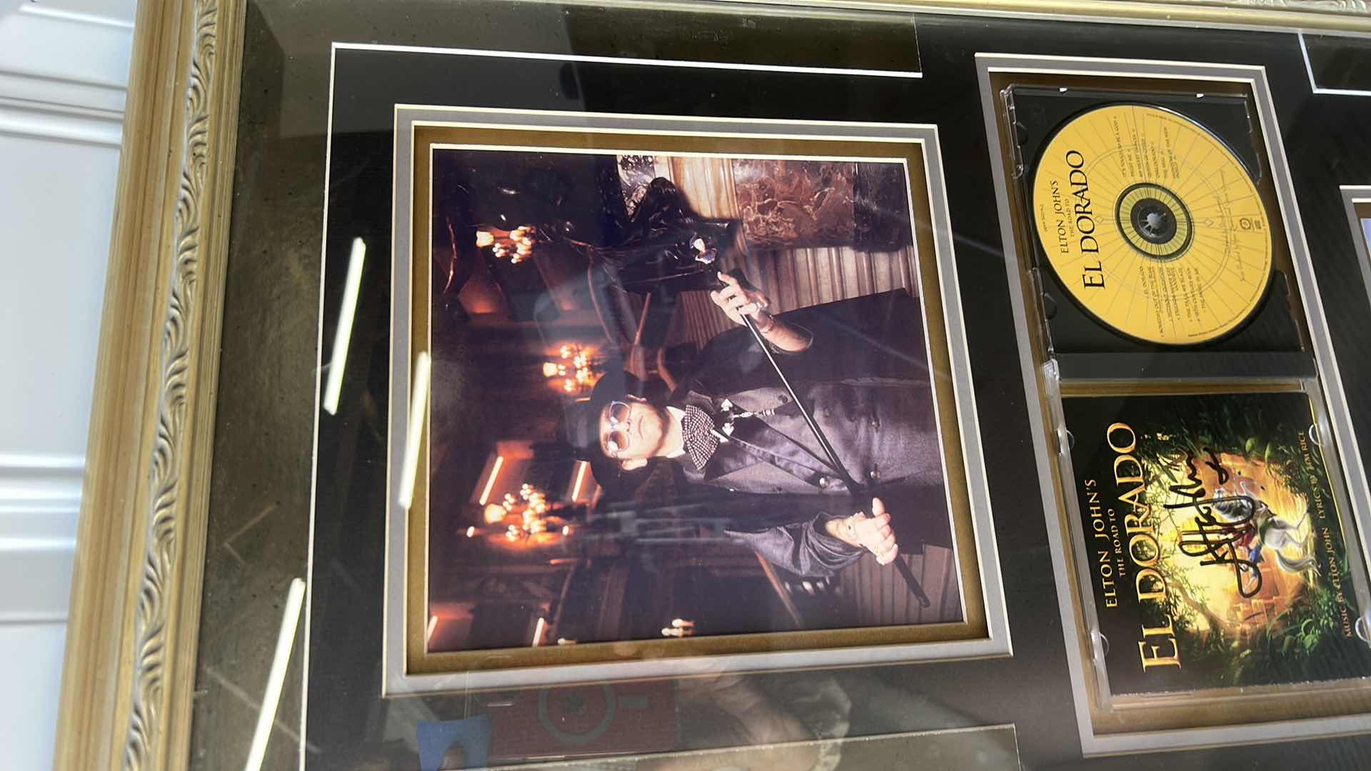 Photo 2 of FRAMED ELTON JOHN SIGNED EL DORADO CD WITH PHOTO COLLECTIBLE ARTWORK 17” x 28”