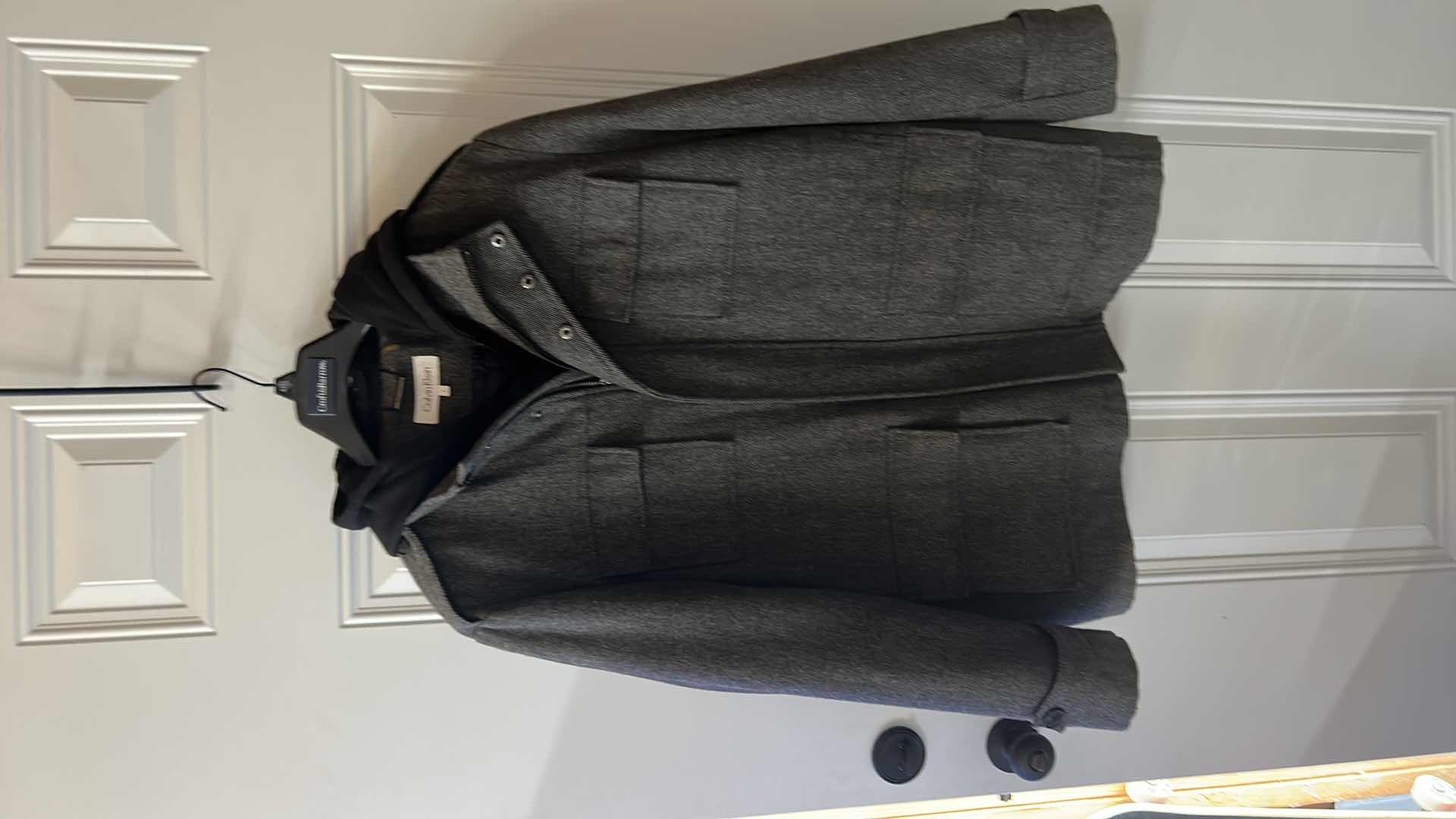 Photo 1 of CALVIN KLEIN WOOL BLEND MENS JACKET WITH HOODIE SIZE L
