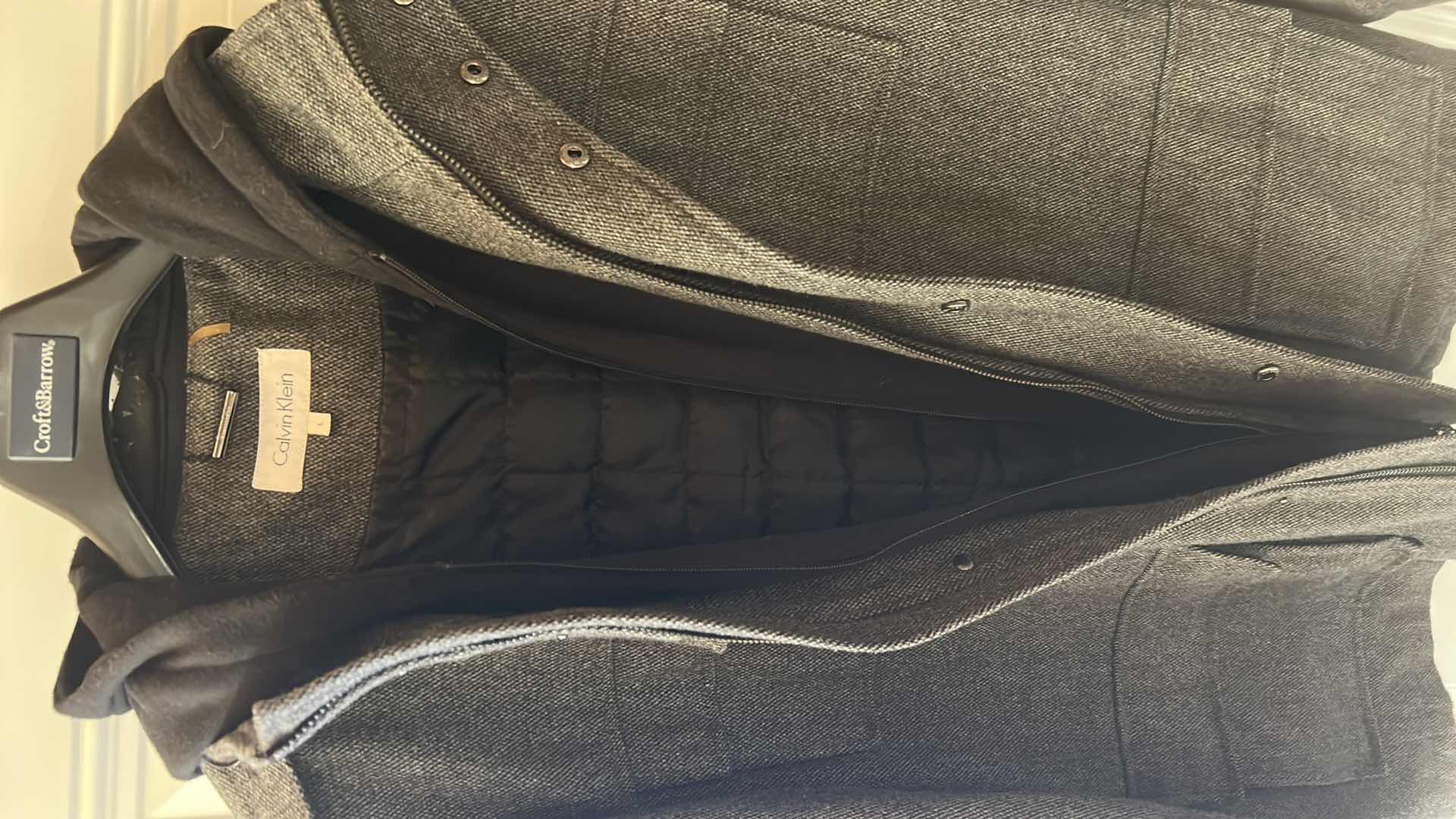 Photo 1 of CALVIN KLEIN WOOL BLEND MENS JACKET WITH HOODIE SIZE L