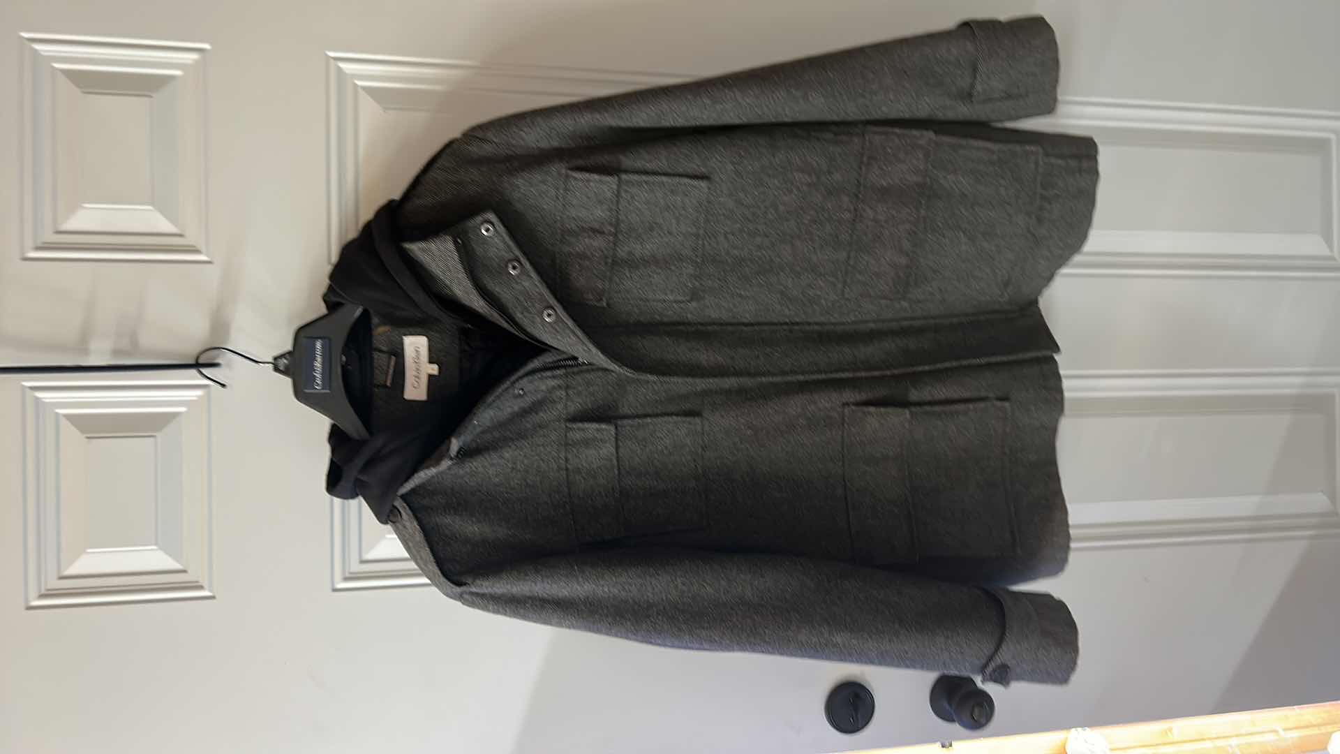 Photo 1 of CALVIN KLEIN WOOL BLEND MENS JACKET WITH HOODIE SIZE L