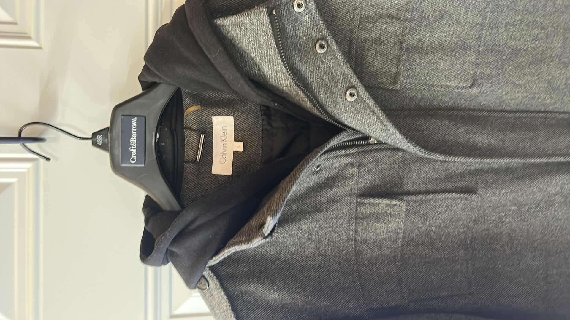 Photo 1 of CALVIN KLEIN WOOL BLEND MENS JACKET WITH HOODIE SIZE L
