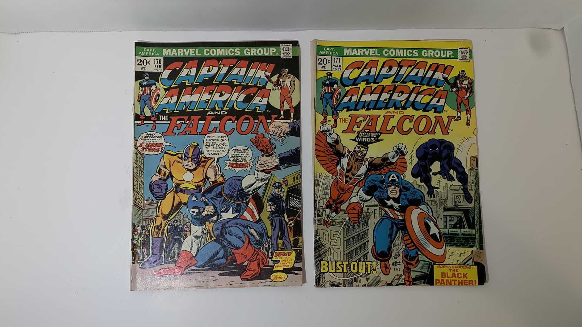 Photo 1 of 2 MARVEL 1974 CAPTAIN AMERICA AND THE FALCON COMICS