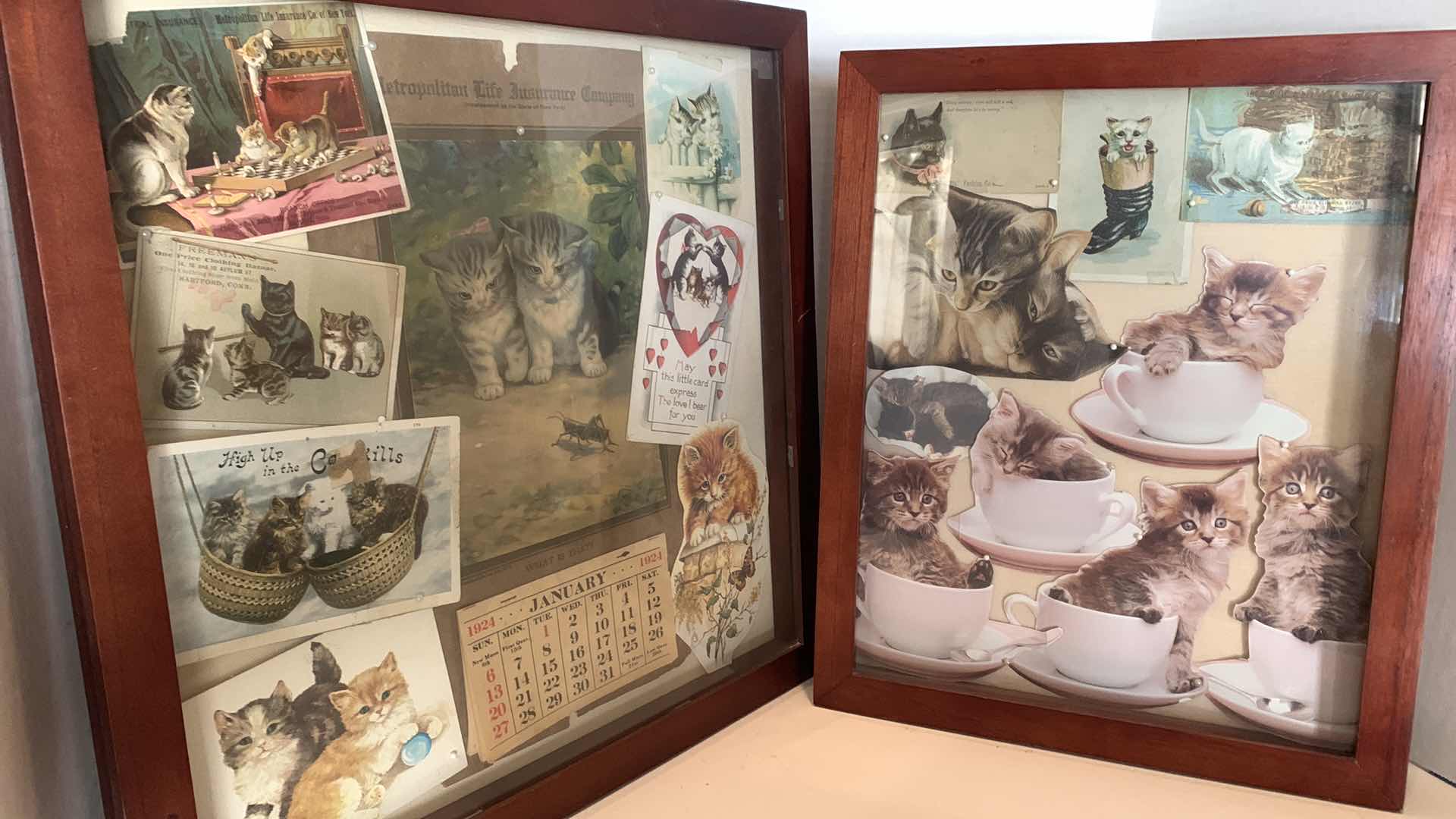 Photo 1 of CAT COLLAGES IN PICTURE FRAME 16” TALL