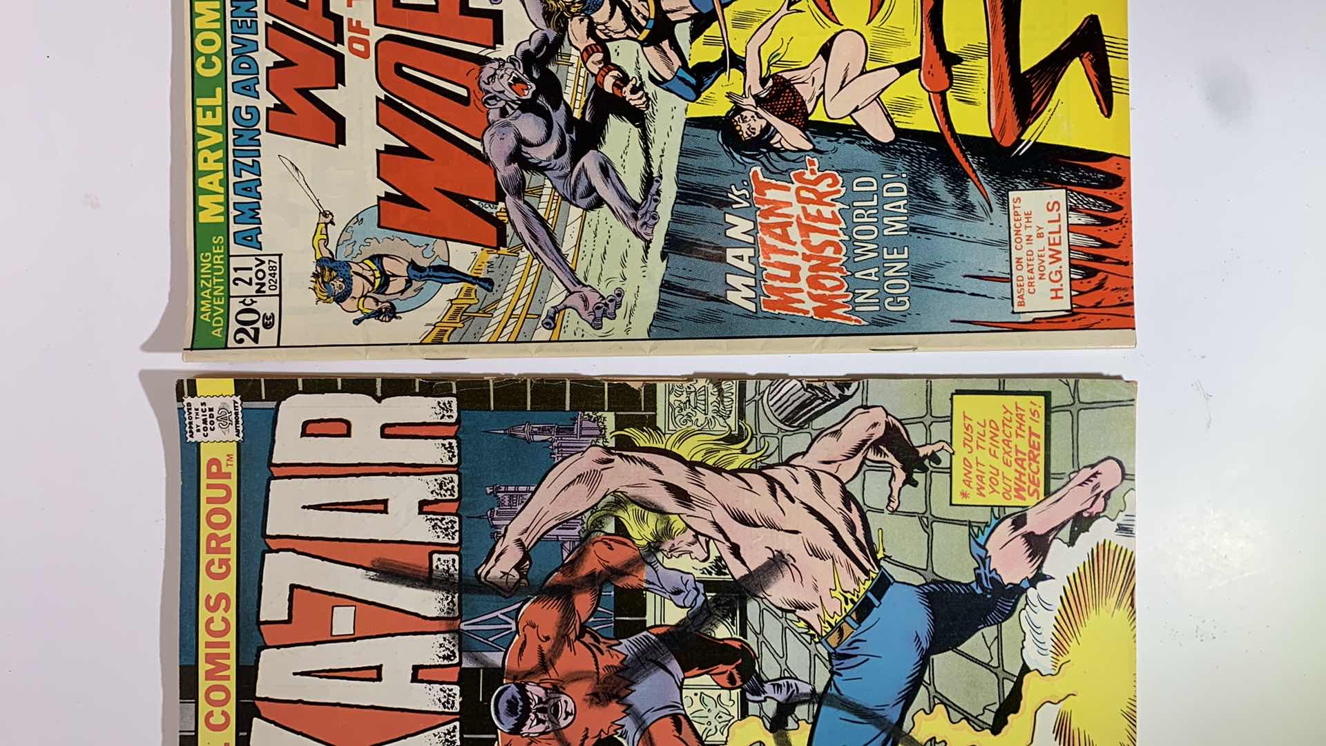 Photo 1 of MARVEL 1973 AND 1976 KA-ZAR, WAR OF THE WORLDS, AND THE AVENGERS COMICS