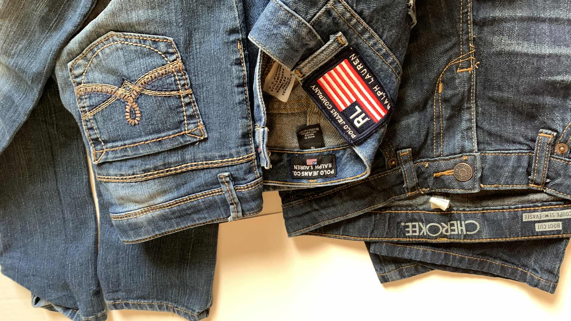 Photo 1 of GIRLS JEANS RALPH LAUREN POLO SIZE 16, MUDD SIZE 12R, AND CHEROKEE SIZE 8P