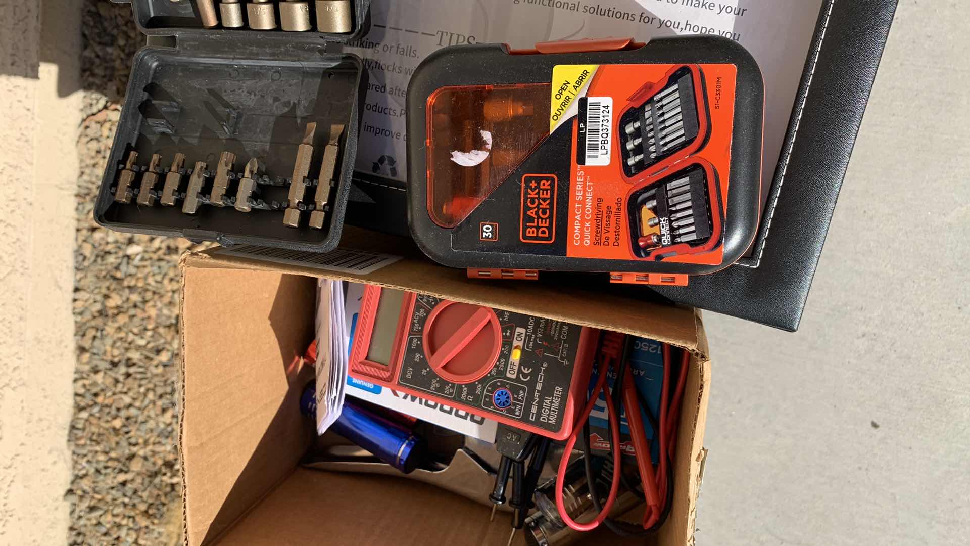 Photo 1 of VINTAGE STORAGE BOX, CASE, AND TOOLS