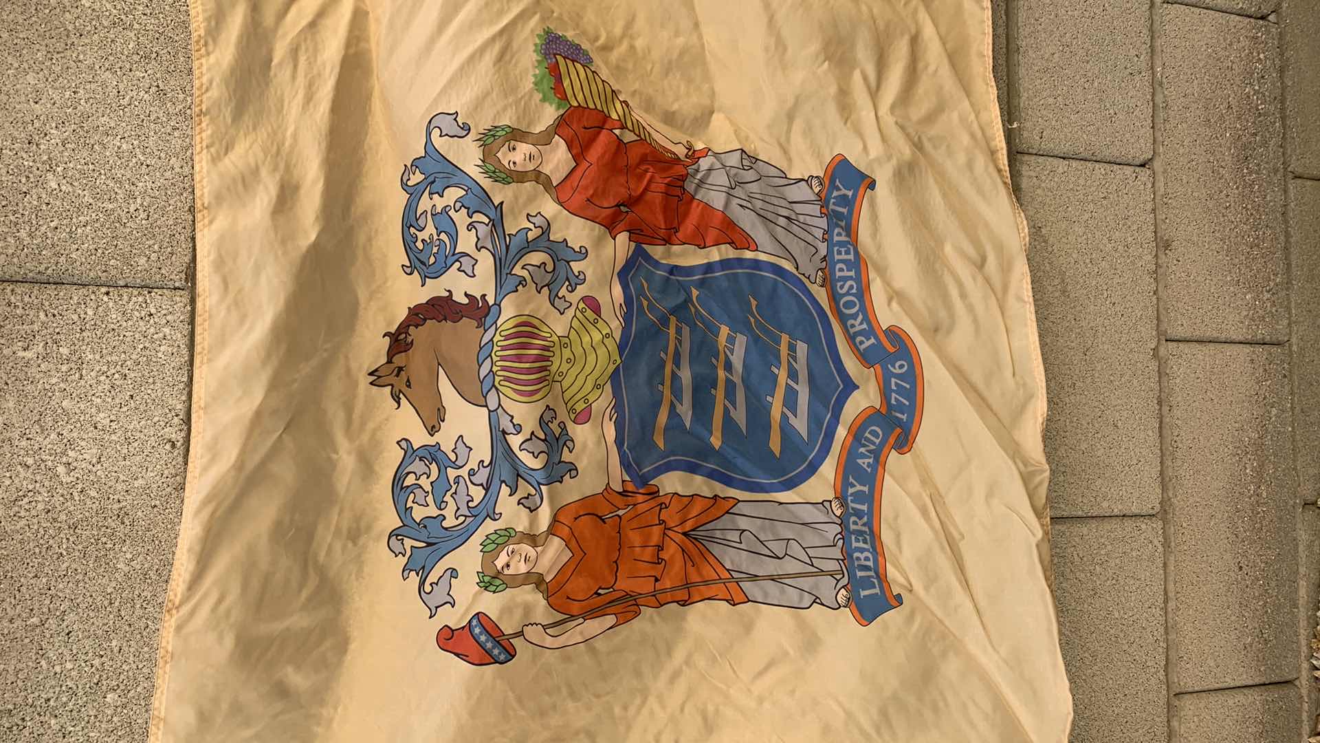Photo 1 of NEW JERSEY STATE FLAG LIBERTY AND PROSPERITY 1776 60” X 36”