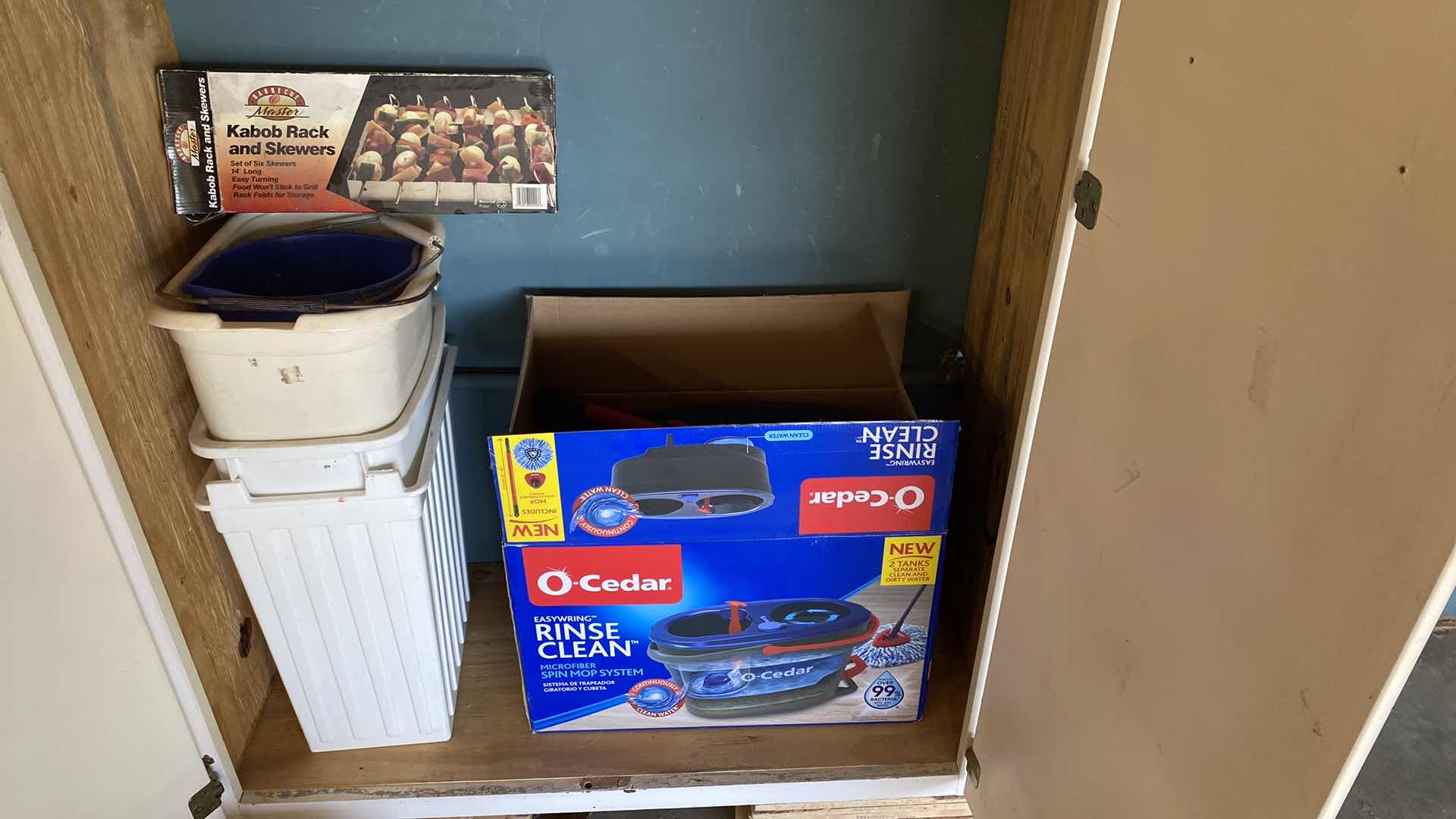 Photo 1 of CONTENTS SHELF GARAGE CABINET MOP SYSTEM PAIL TRASH CANS AND MORE