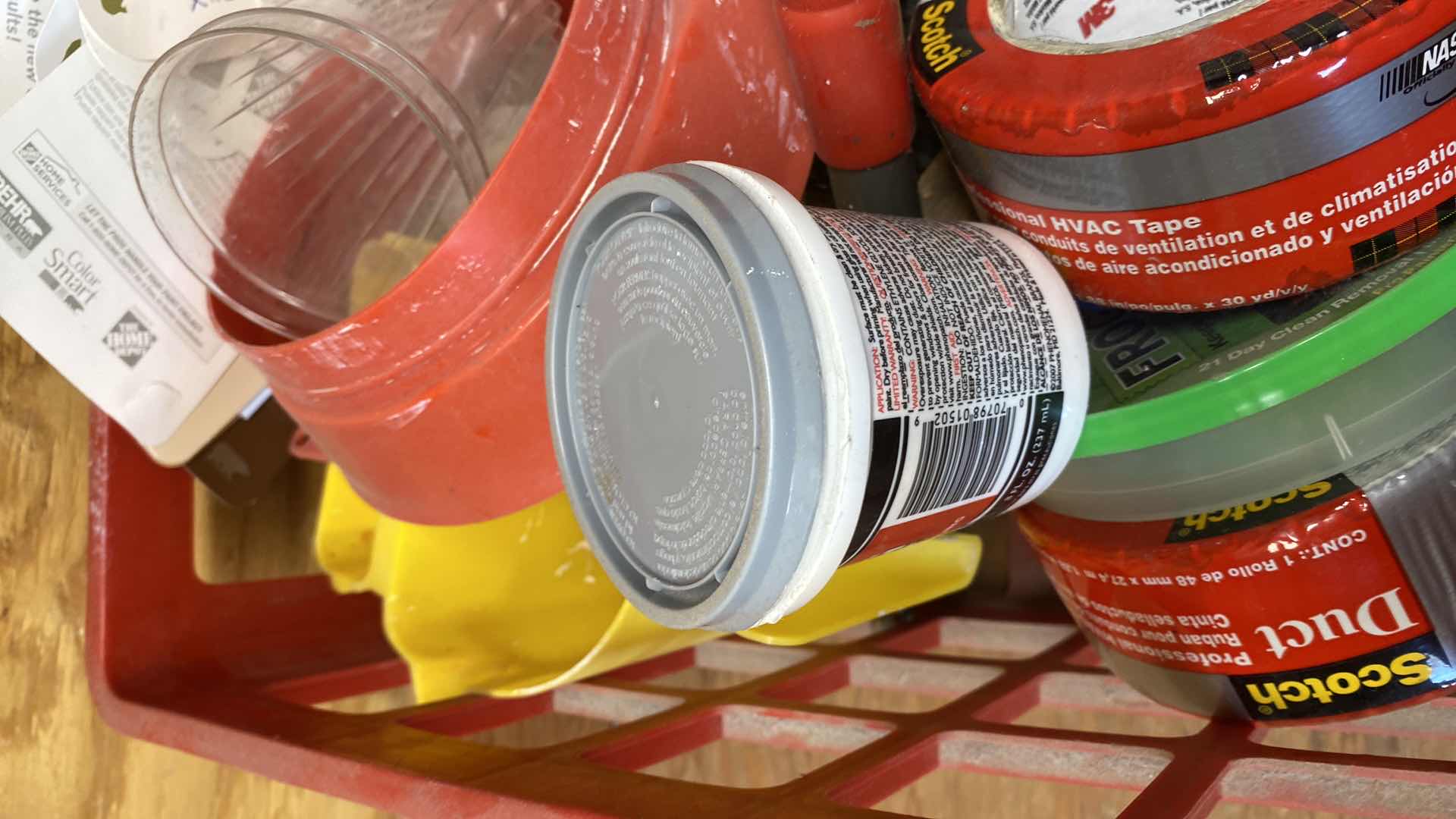 Photo 1 of BENZOMATIC AND CRATE OF TAPE AND PAINT SUPPLIES