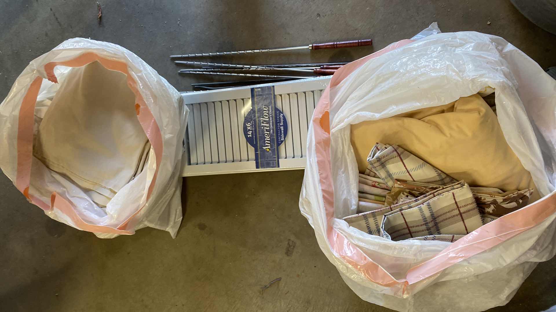 Photo 1 of 2 BAGS OF LINENS, SKEWERS VENT