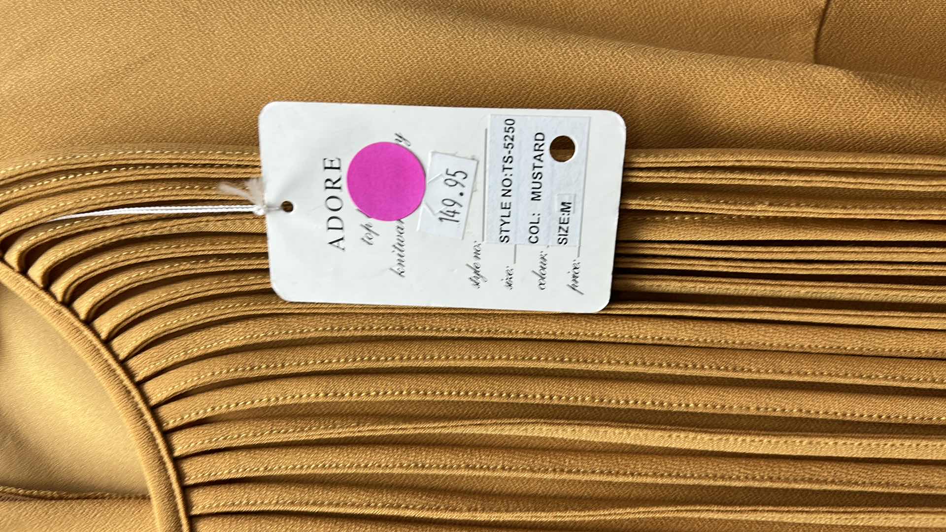 Photo 1 of NWT WOMEN'S SIZE MEDIUM ADORE MUSTARD DRESS WITH FRINGE