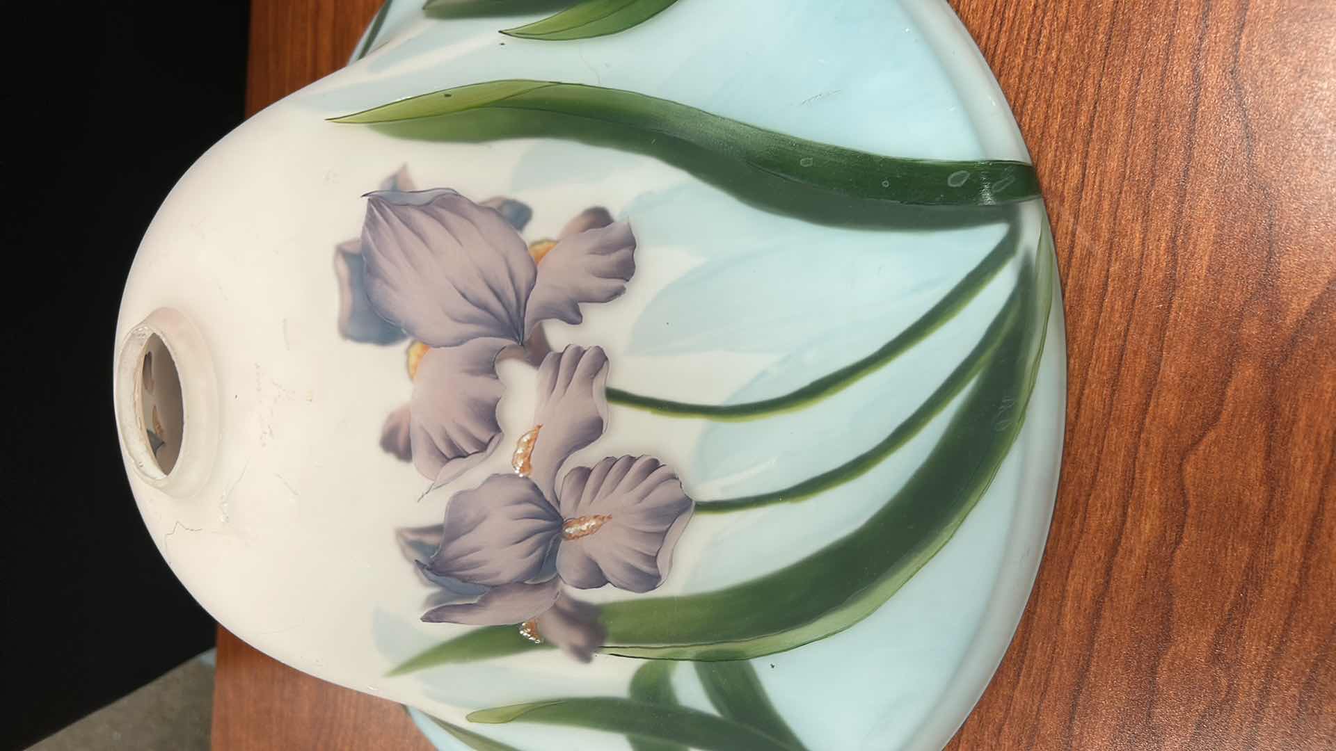 Photo 1 of PAINTED GLASS LAMP SHADE  15 1/2“ x 6 1/2“