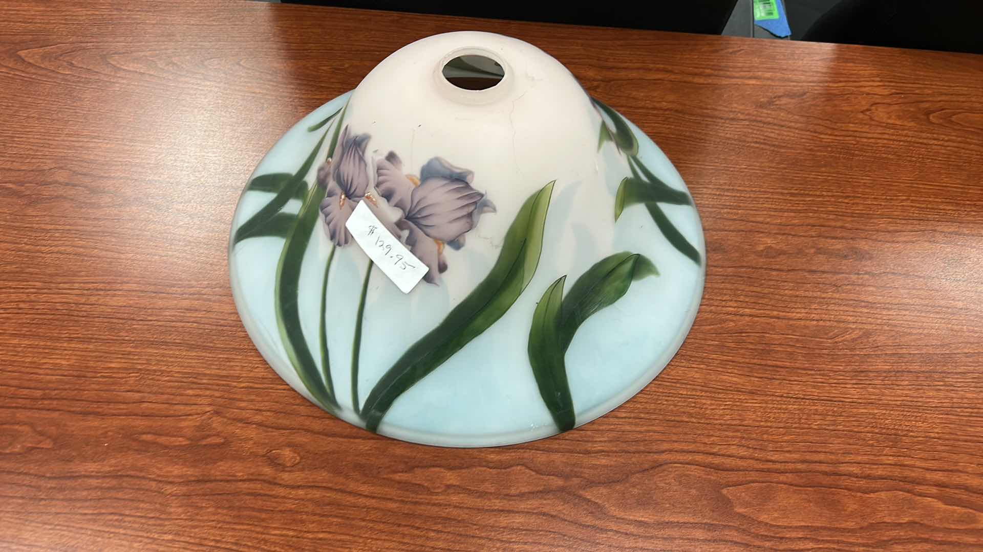 Photo 1 of PAINTED GLASS LAMP SHADE  15 1/2“ x 6 1/2“