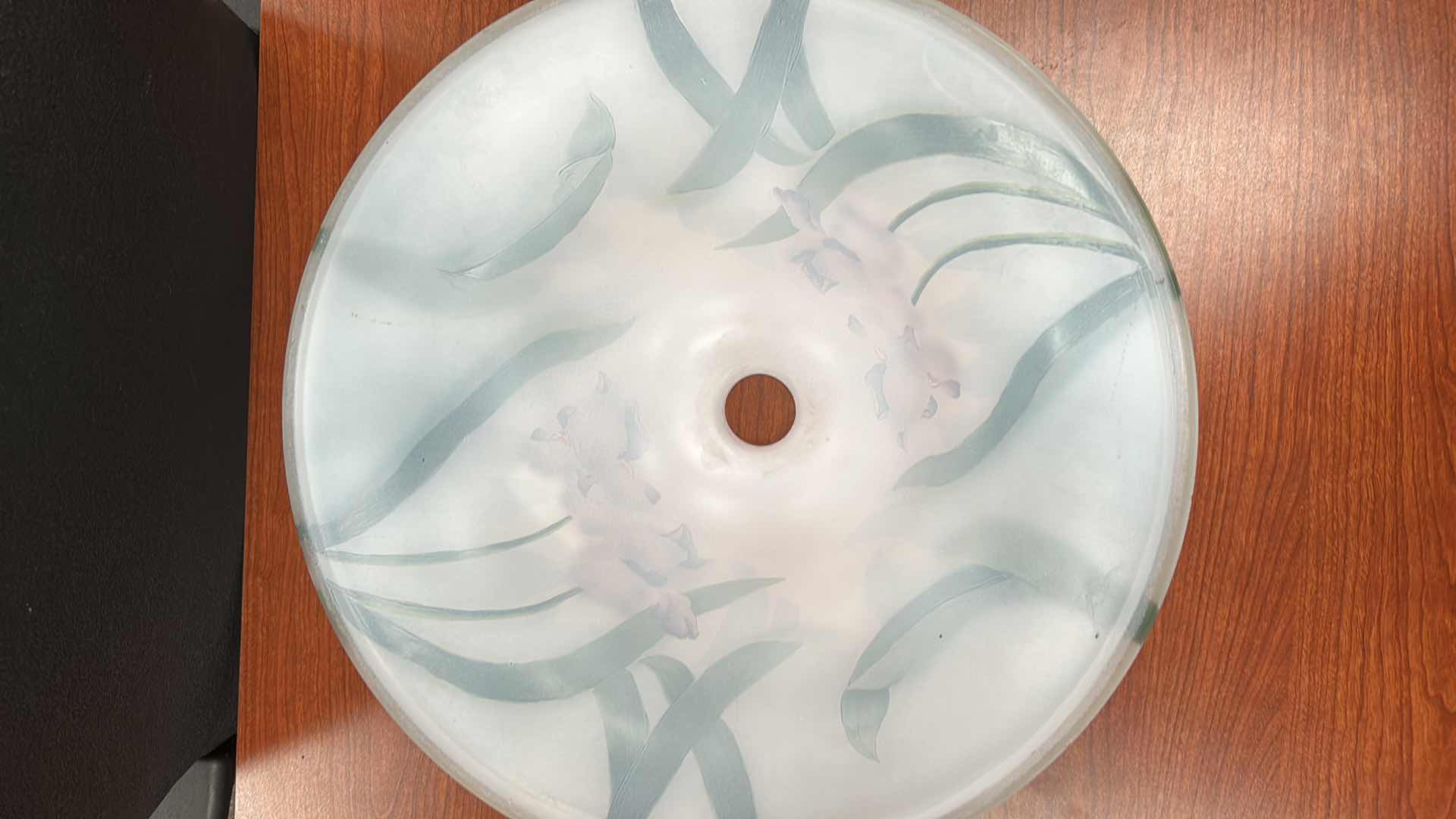 Photo 1 of PAINTED GLASS LAMP SHADE  15 1/2“ x 6 1/2“