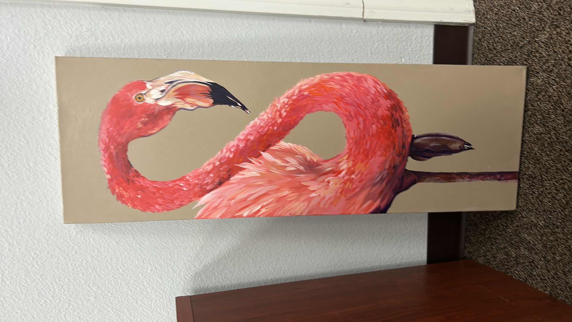 Photo 1 of PINK FLAMINGO STRETCHED CANVAS 12” x 36”